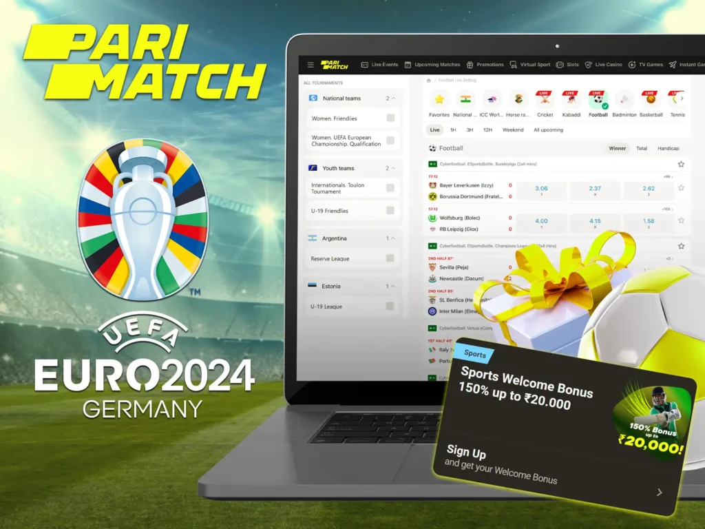Parimatch is the number one bookmaker for Euro 2024 betting among Indian users.