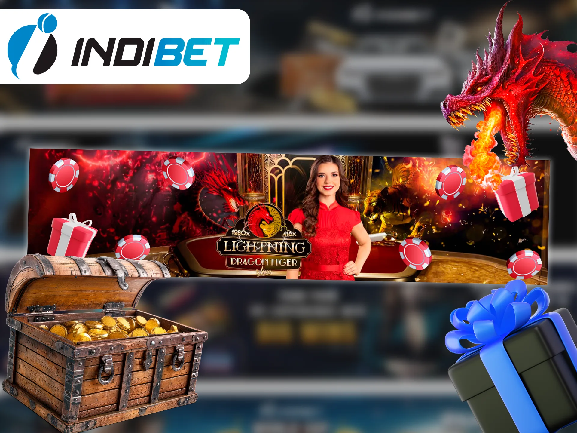 At Indibet you can get the Lightning Dragon Tiger Fortune bonus.