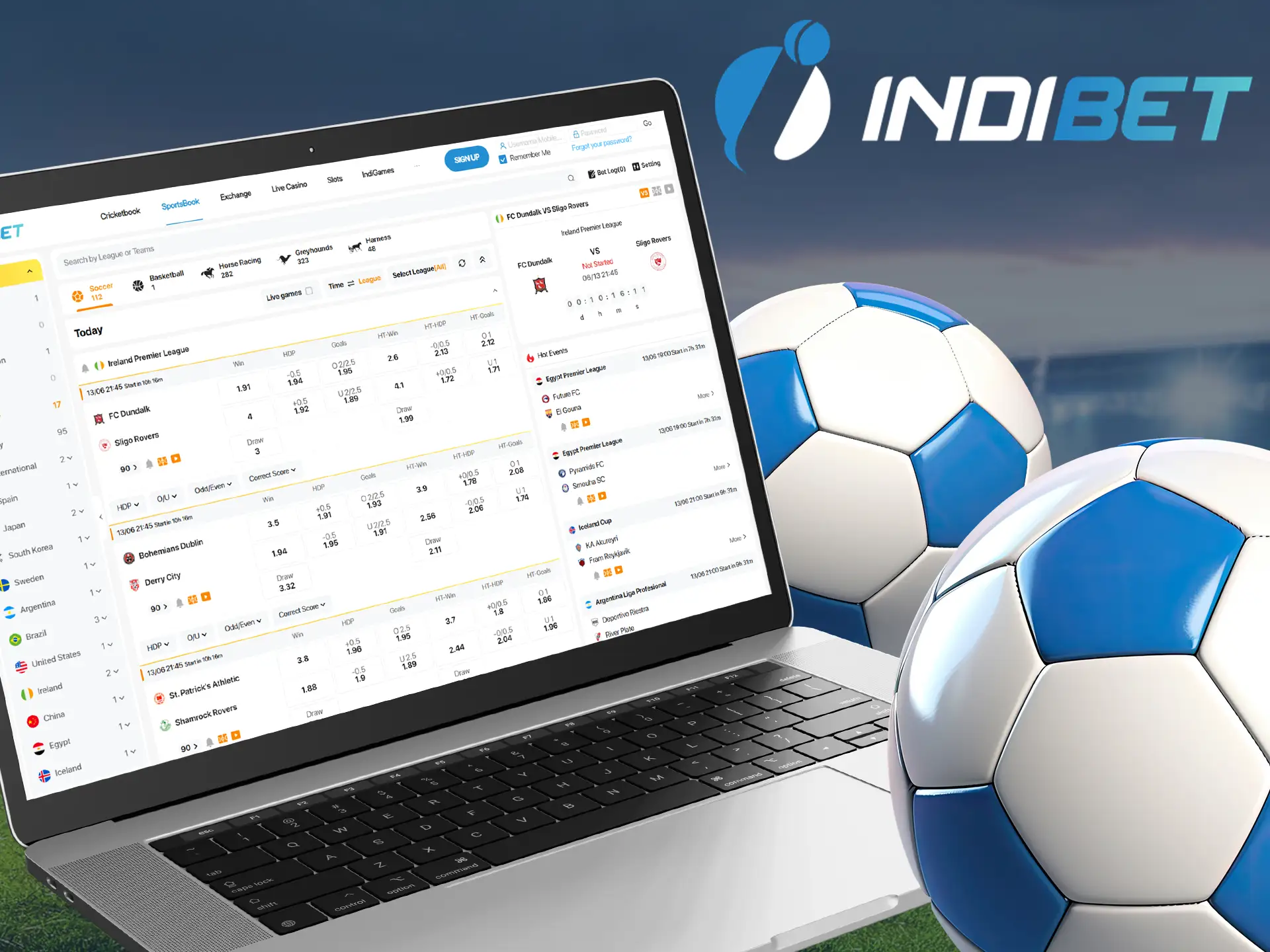 Go to Sportsbook Indibet to find football betting.