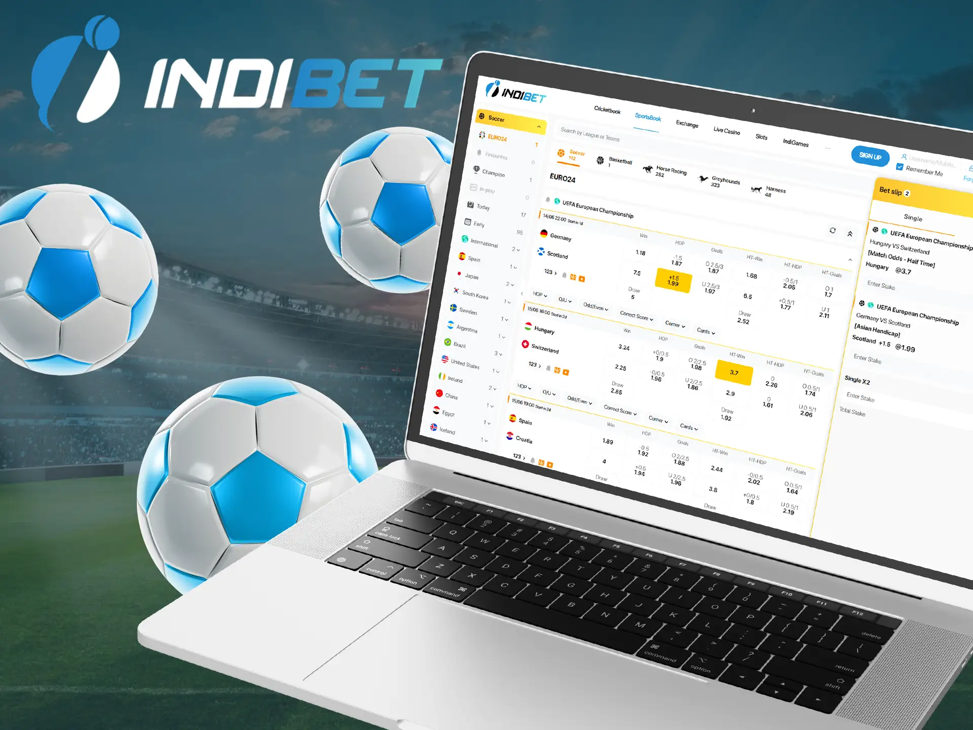 How to bet on football on the Indibet website.