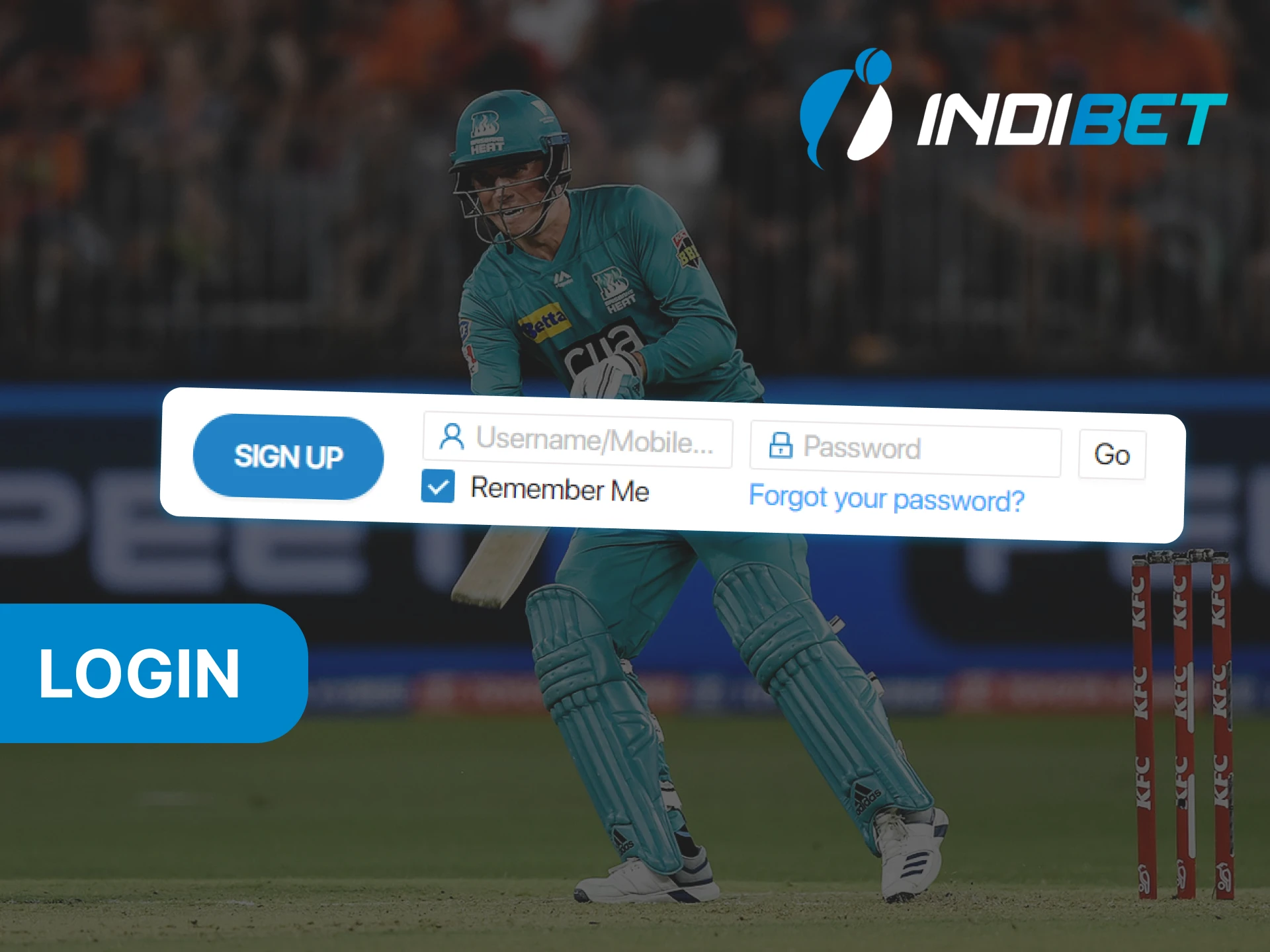 To log into your Indibet account, enter your username and password into the login form.