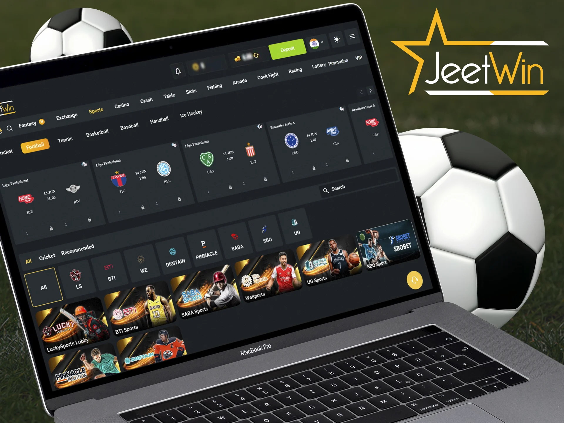 You can find football matches in the sports section of the Jeetwin website.