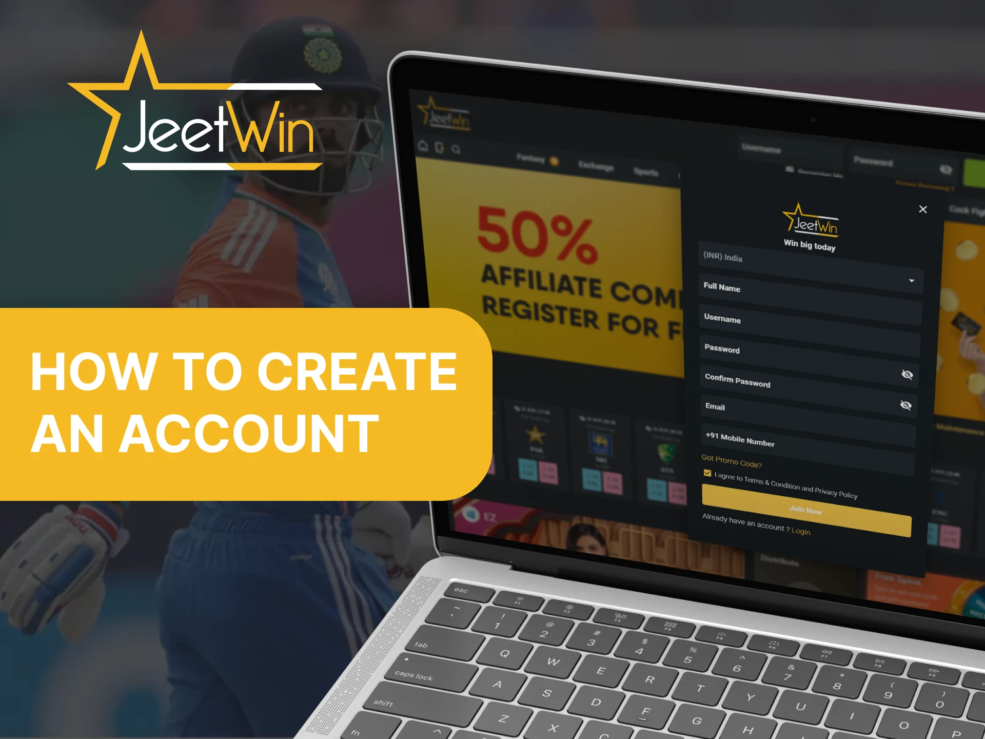 Register with Jeetwin and start betting.