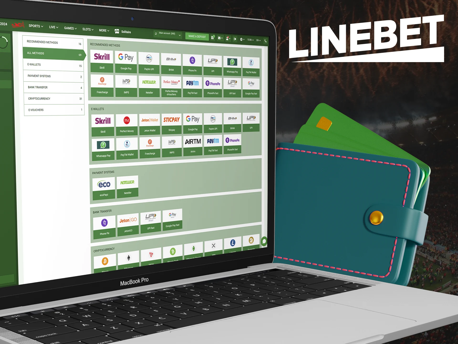 Linebet offers secure deposit and withdrawal methods.