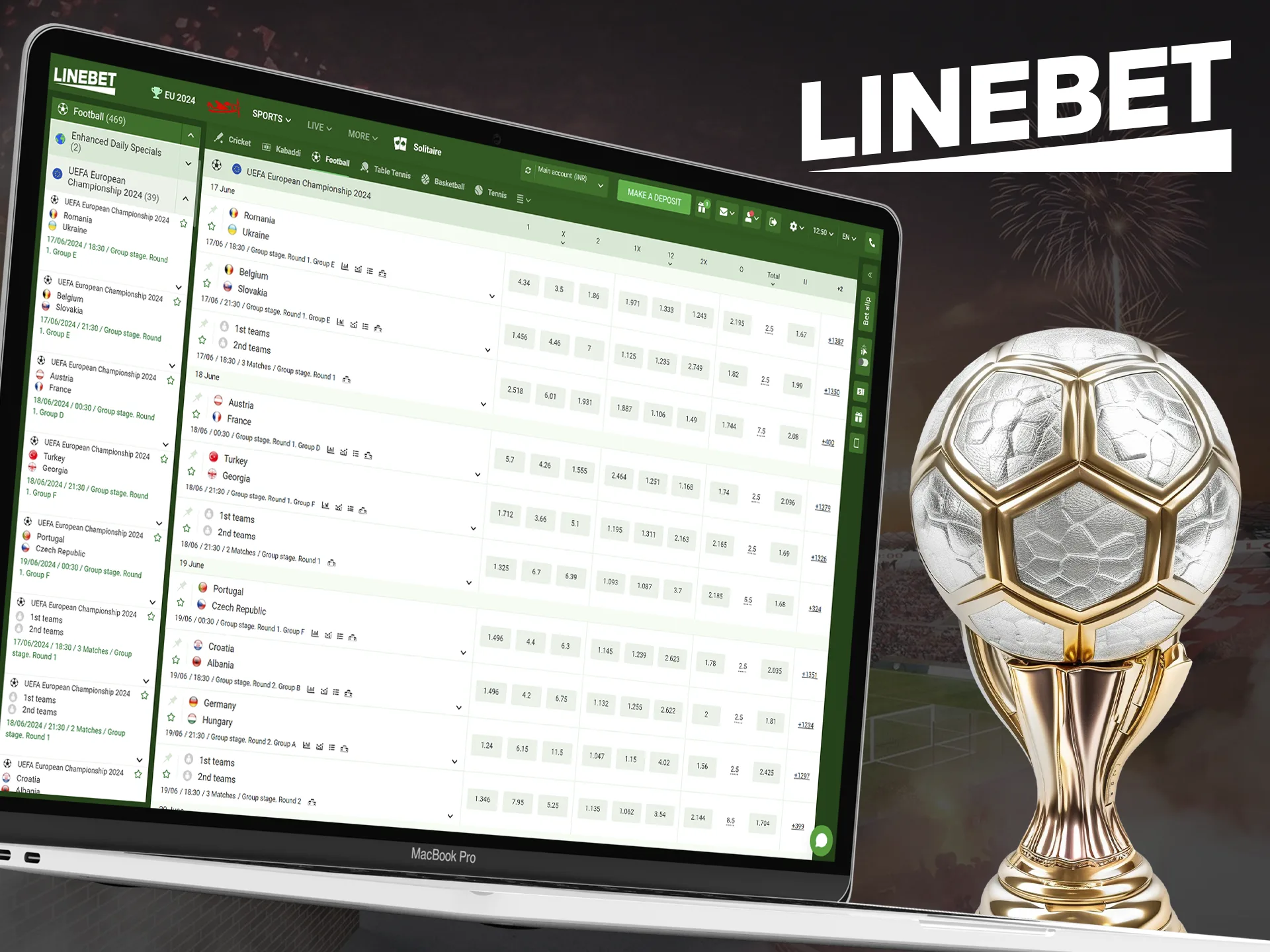 Check out the list of popular football tournaments available at Linebet.