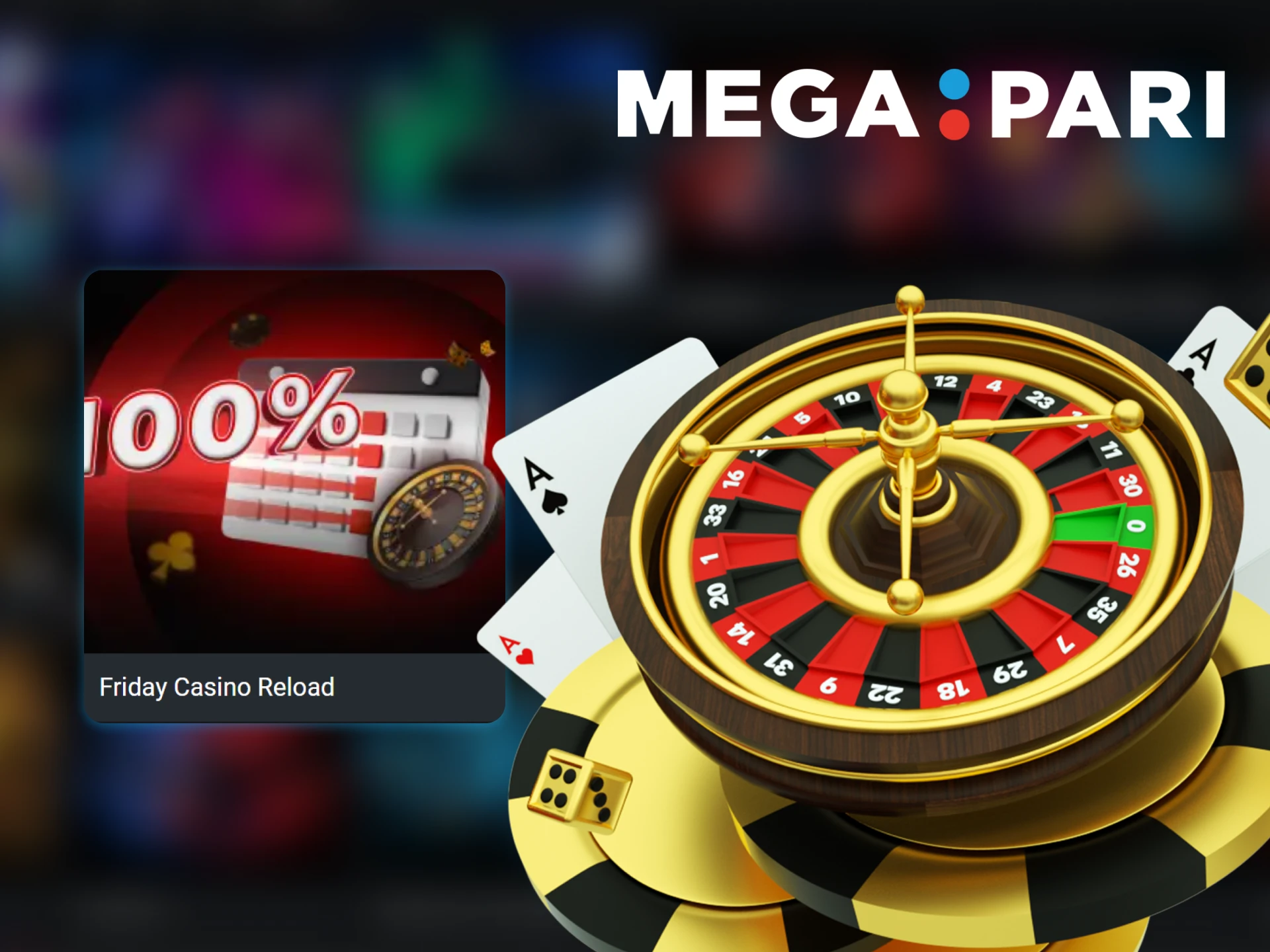 Increase your casino deposit with Megapari Friday Reload Bonus.