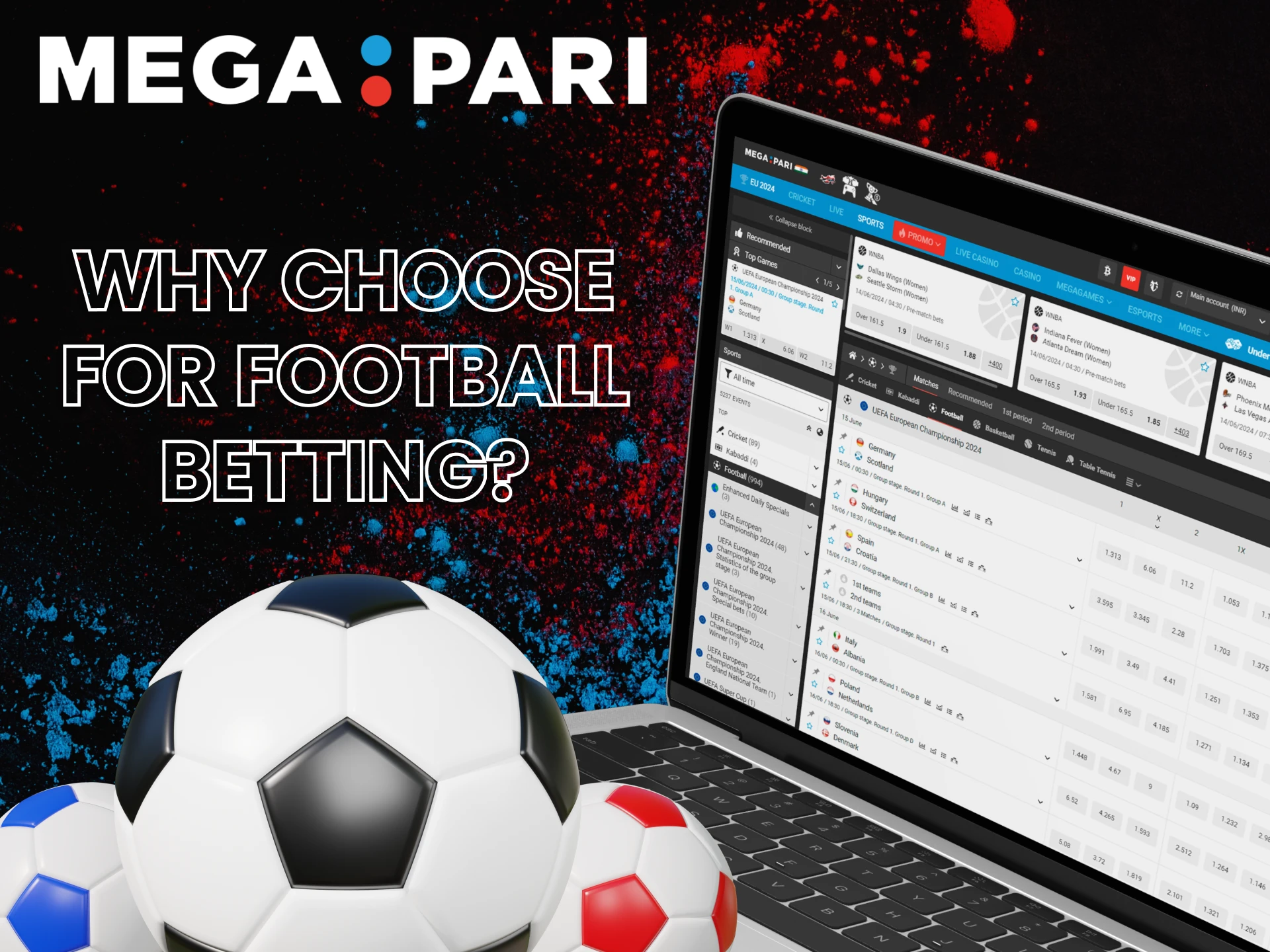 Megapari has high odds for betting on football.