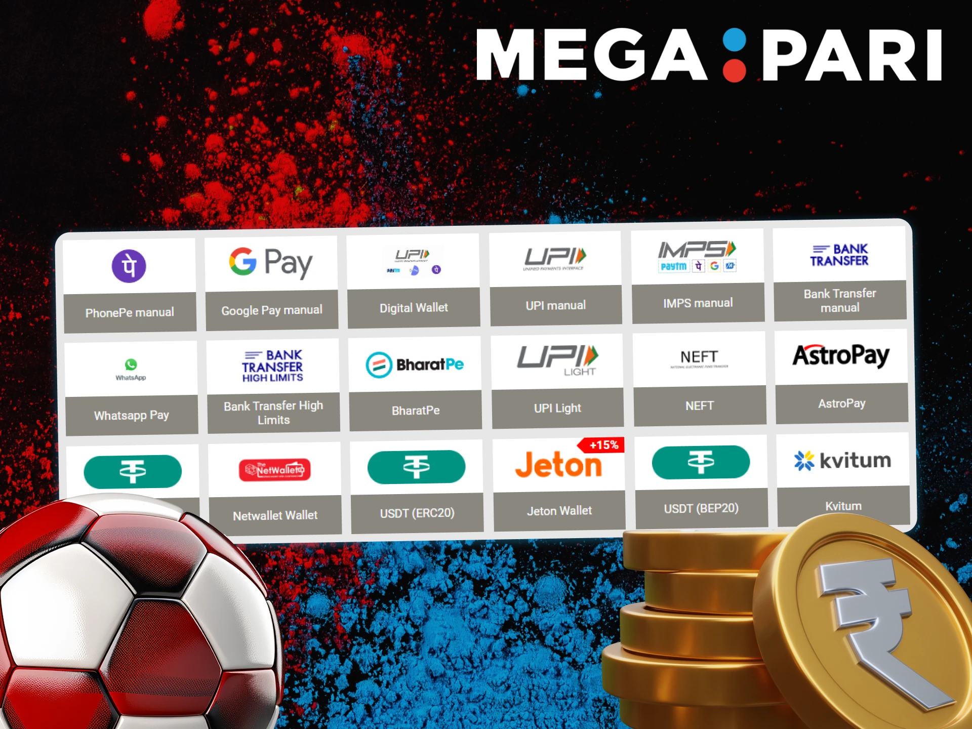 Choose a payment method convenient for you in Megapari.