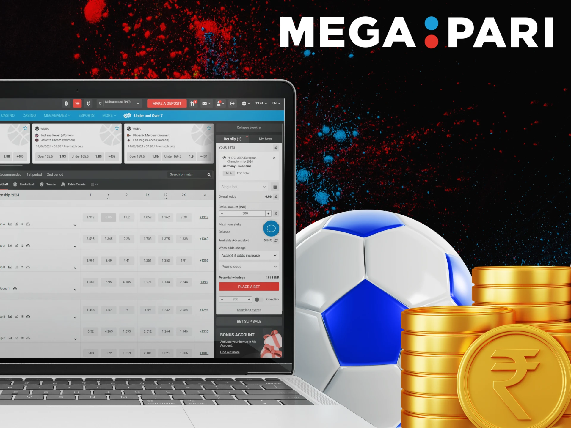 Place your bet on football at Megapari.