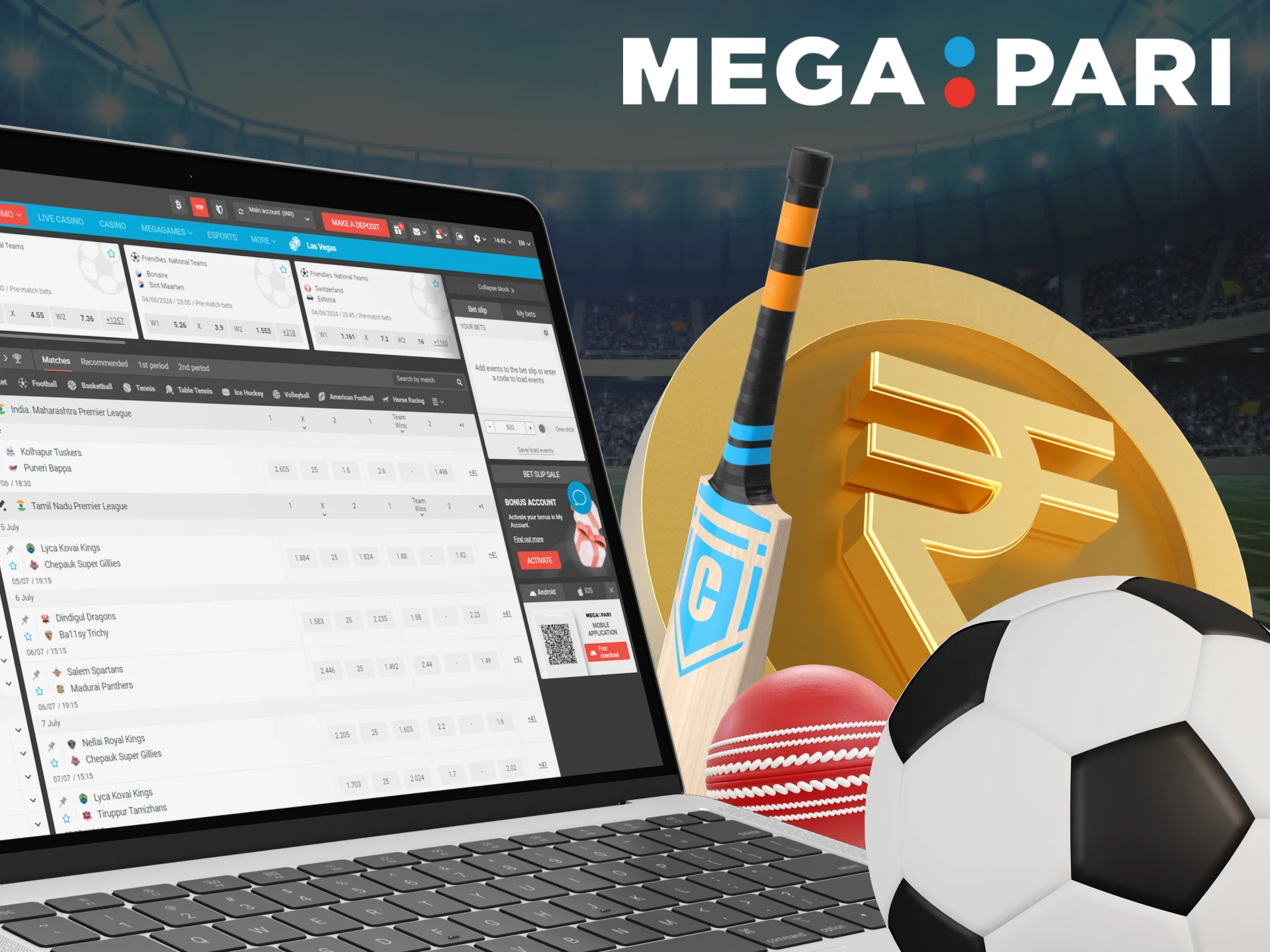 After registering and making a deposit with Megapari, you can start betting on sports.