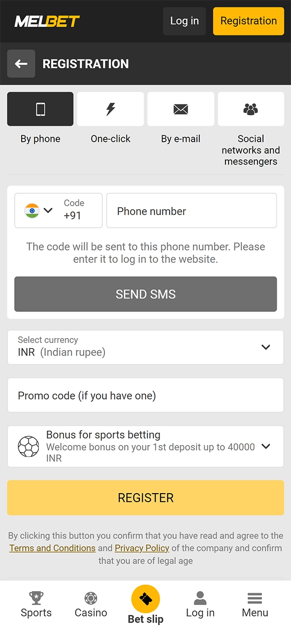 Only registered users can bet on cricket at Melbet.