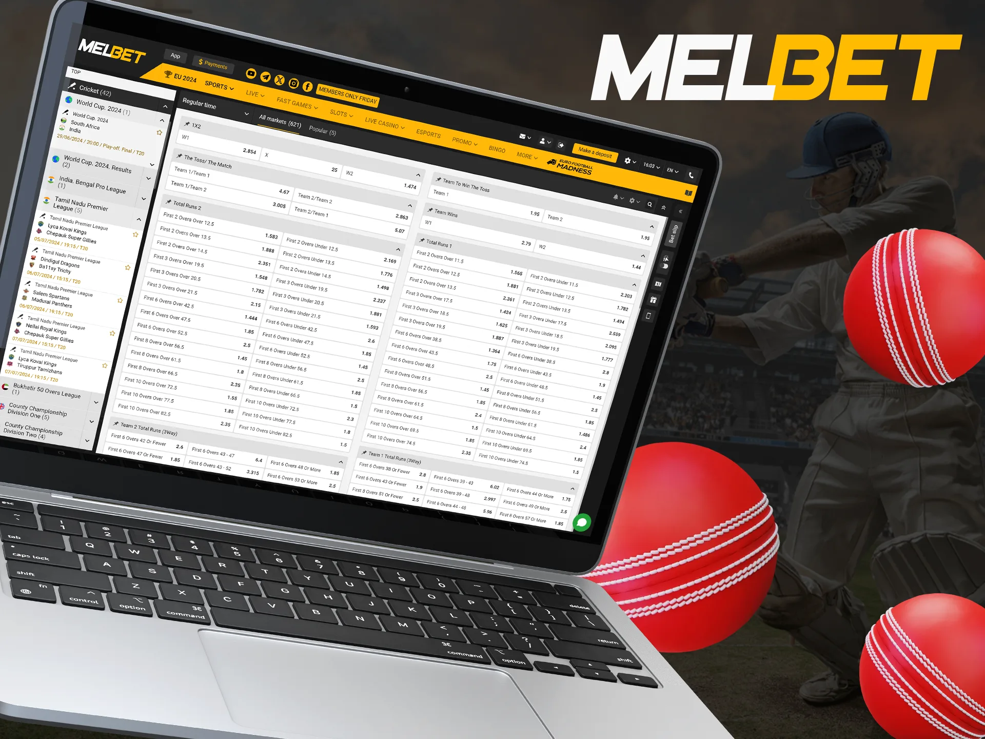 Melbet offers its customers a variety of cricket betting odds.