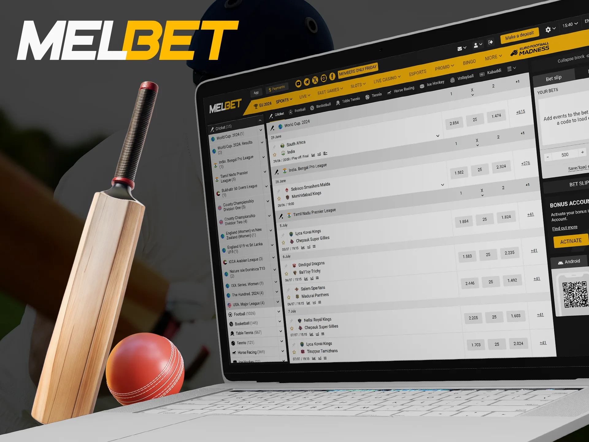 Join Melbet and enjoy cricket betting.