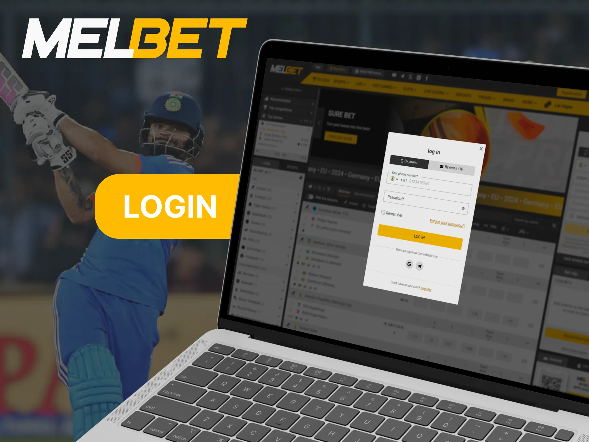 If you have a Melbet account, simply log in and start betting.