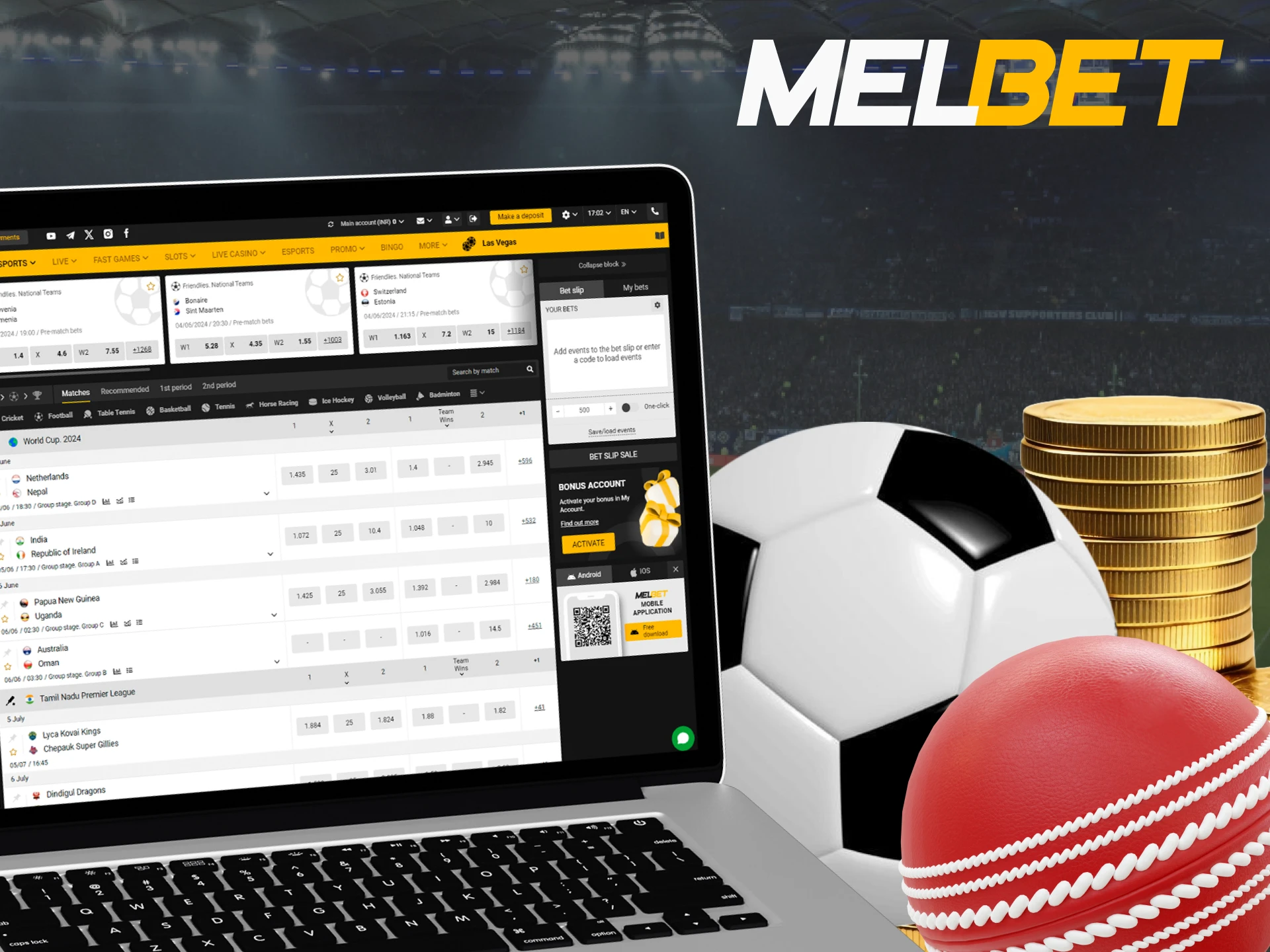 At Melbet you can bet on your favorite sports after registering.
