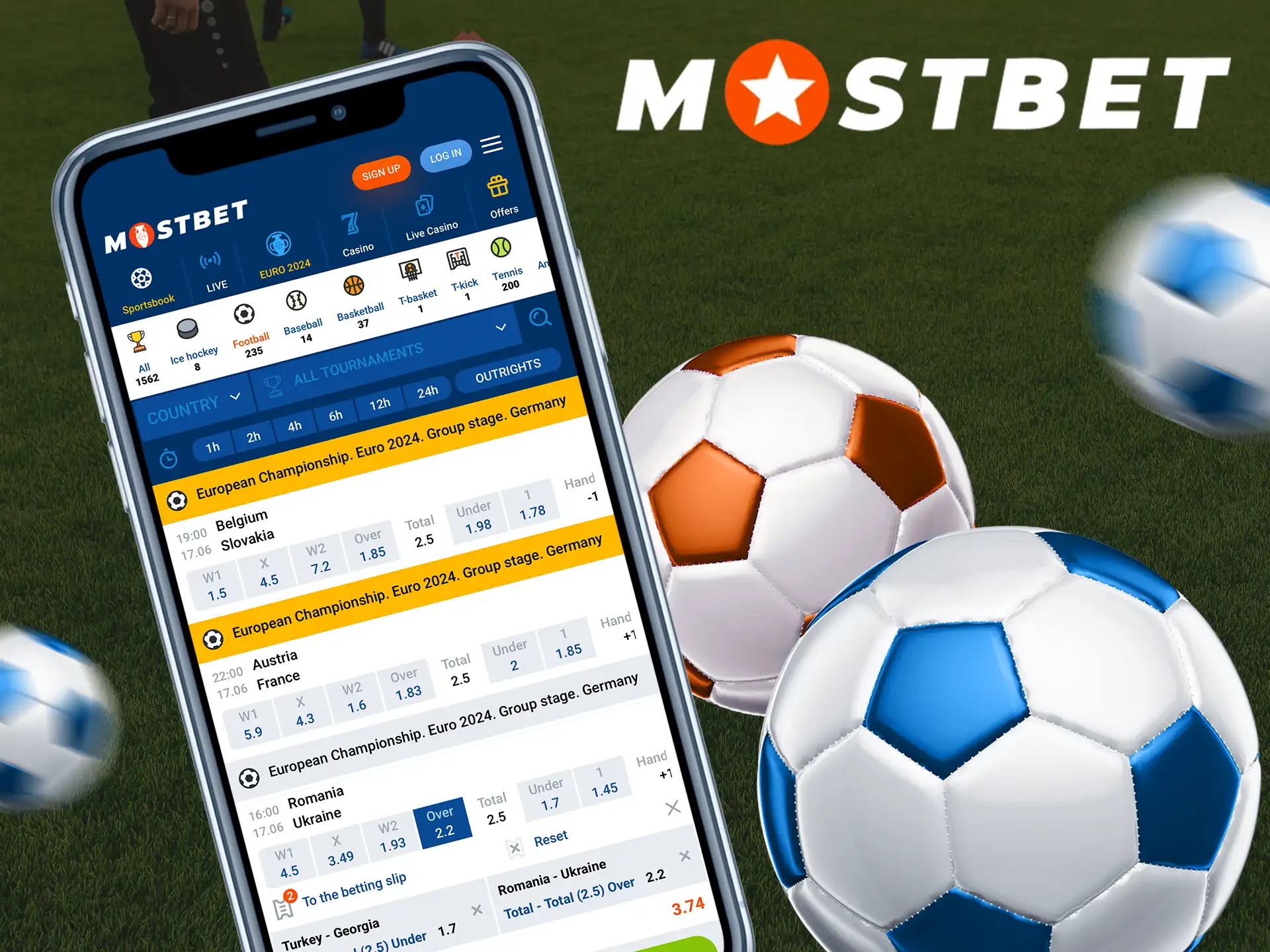 Place your bets from the Mostbet mobile app.