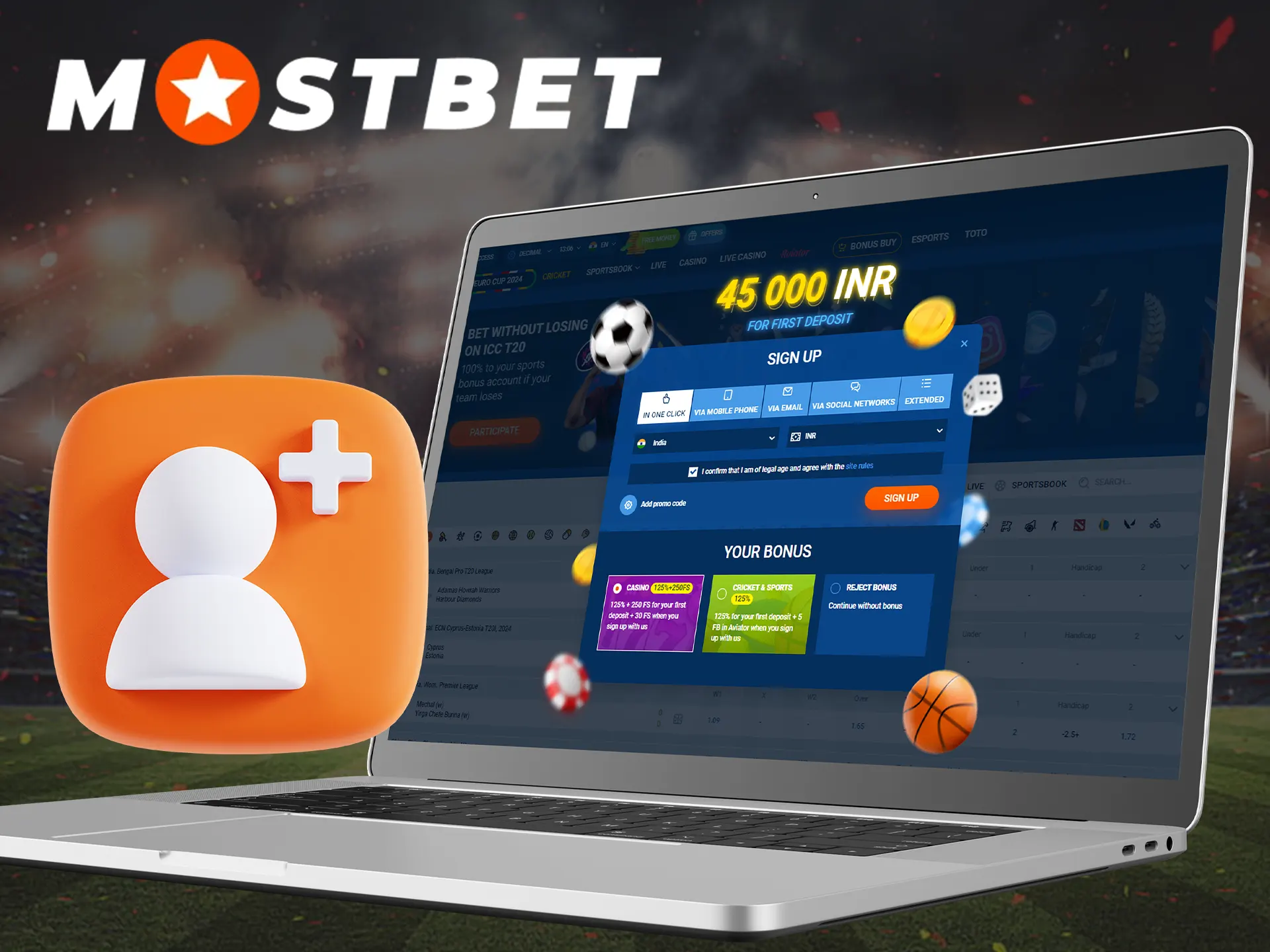 Go through Mostbet registration to bet on football.