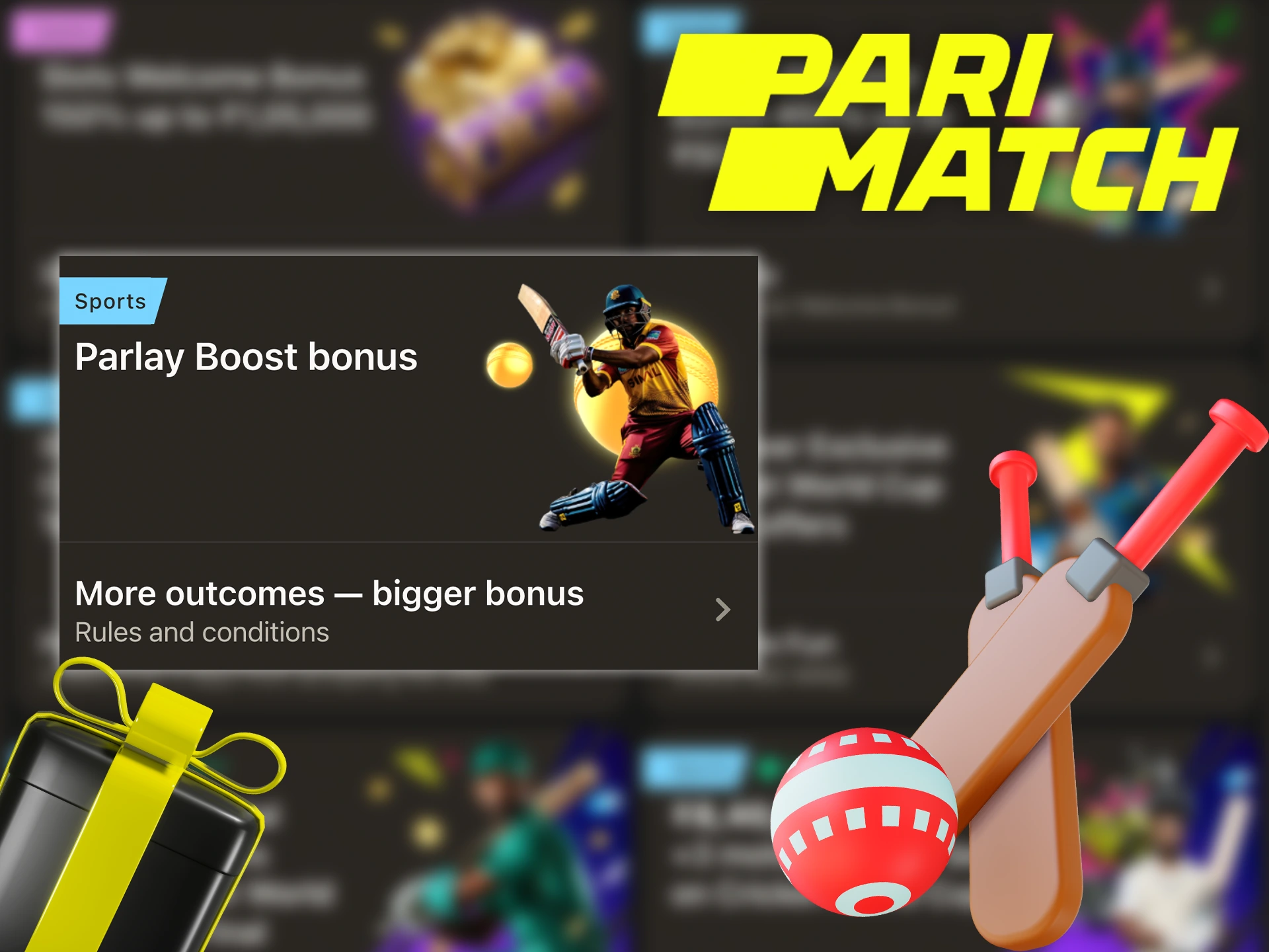 At Parimatch, place a Parlay on 3 events or more and get a bonus to your winnings.