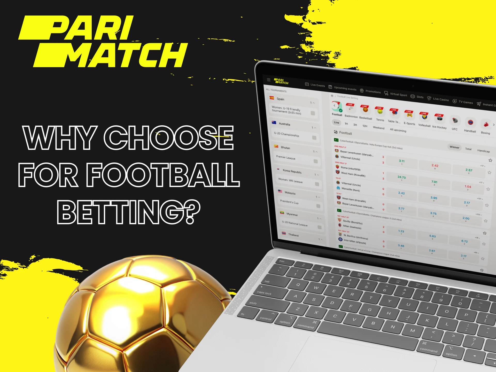 Parimatch is a good choice for betting on football.