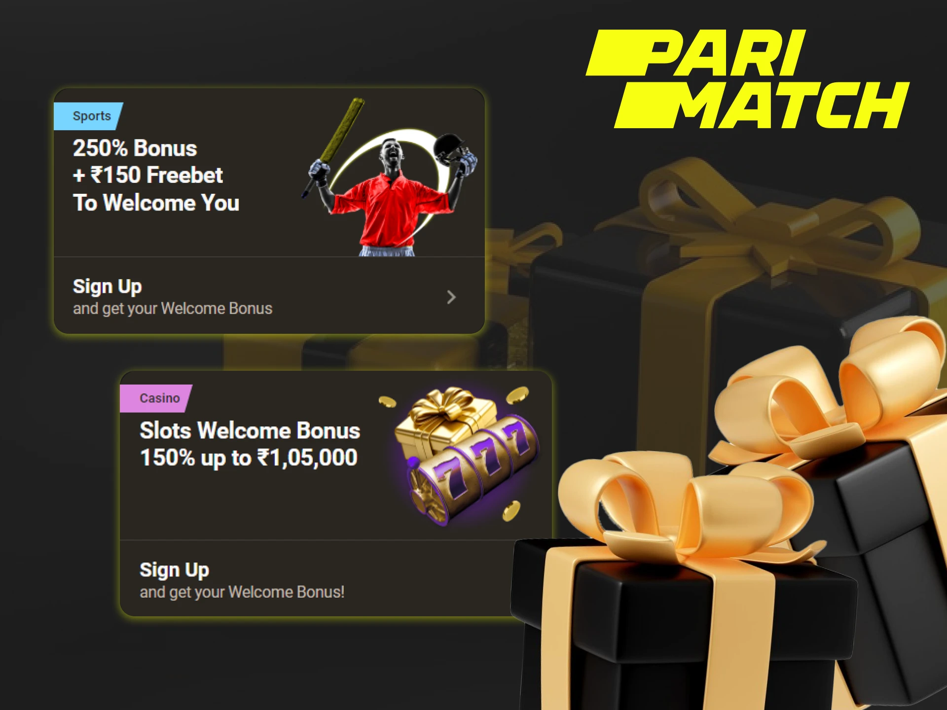Receive a lucrative welcome bonus when you register with Parimatch.