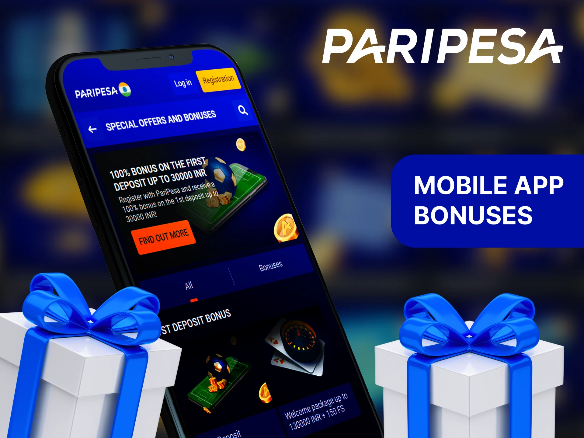 Download the Paripesa mobile app and use bonuses wherever you want.