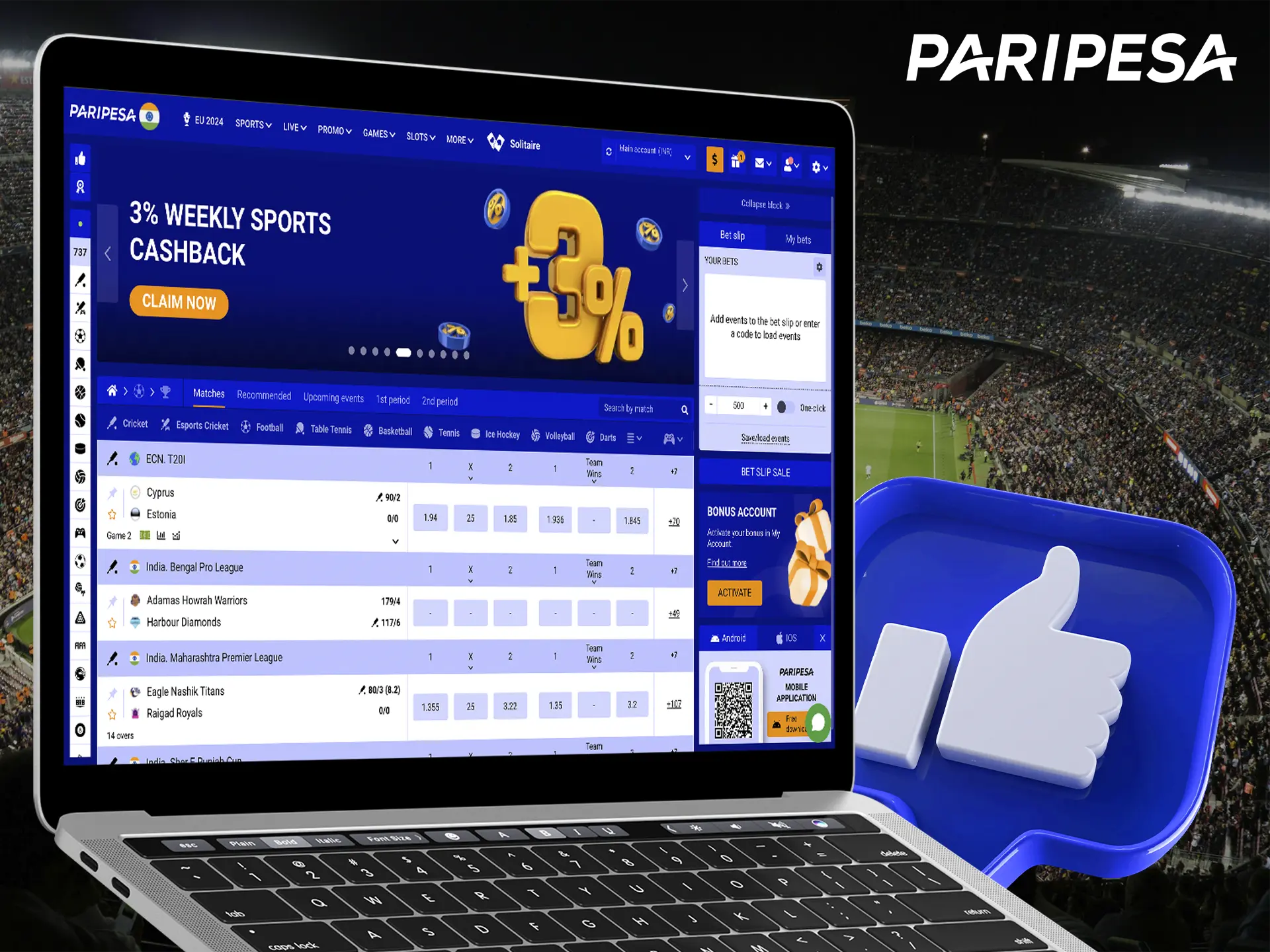 Paripesa is convenience and instant payouts as evidenced by the positive reviews from players.