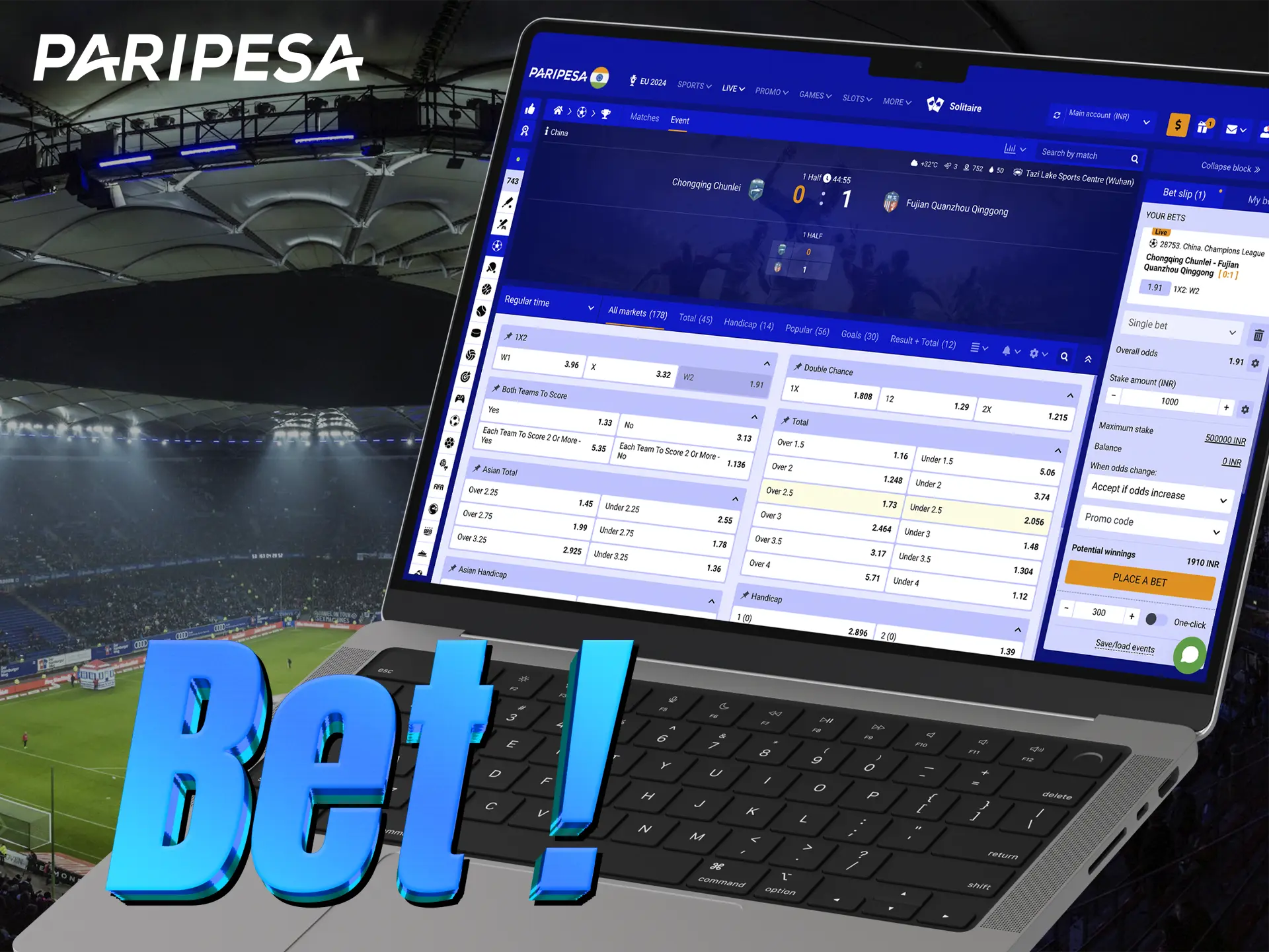 Place your bet at Paripesa and get energised by the victory of your favourite football team.