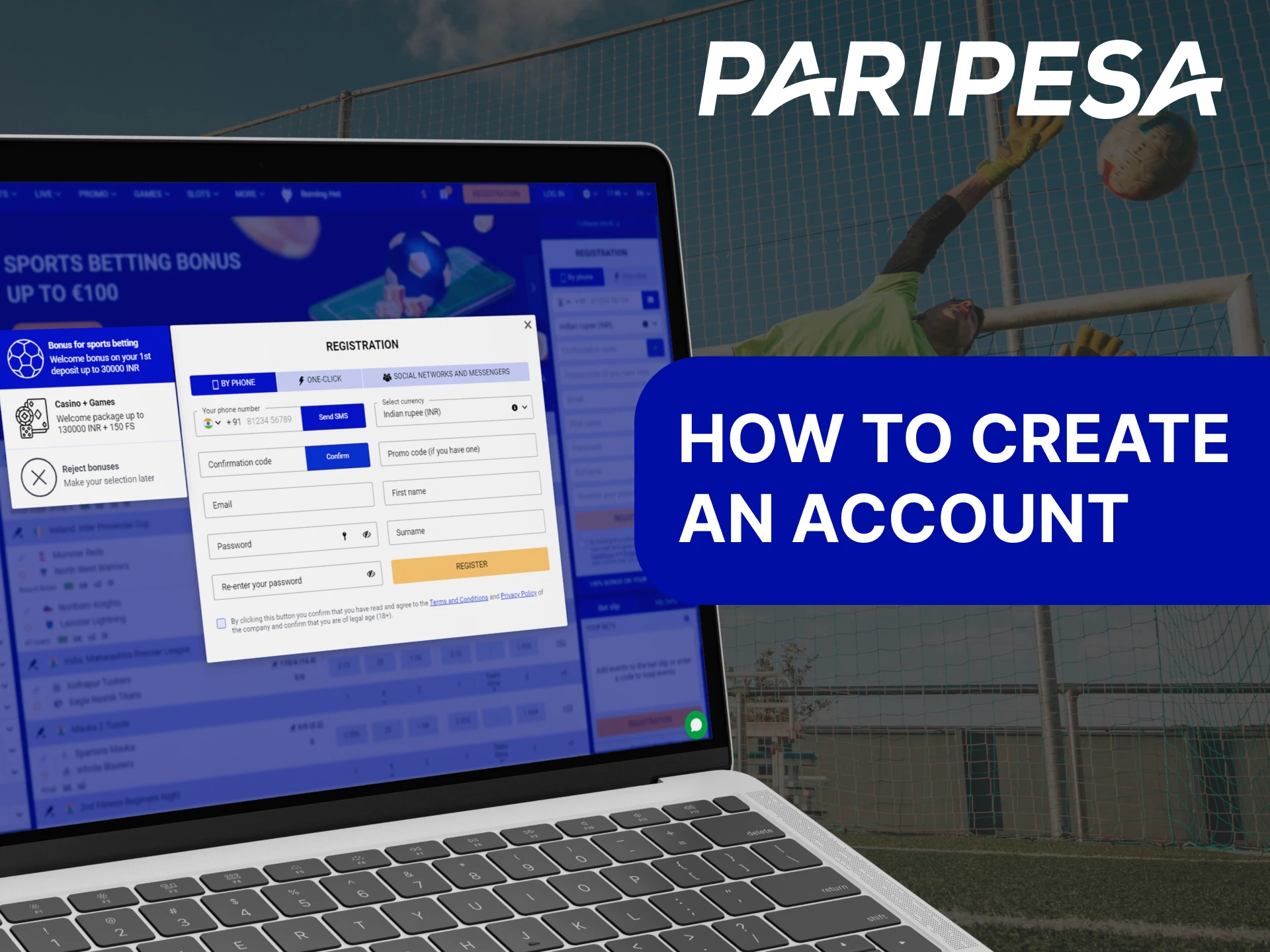 This way you can create an account with Paripesa.