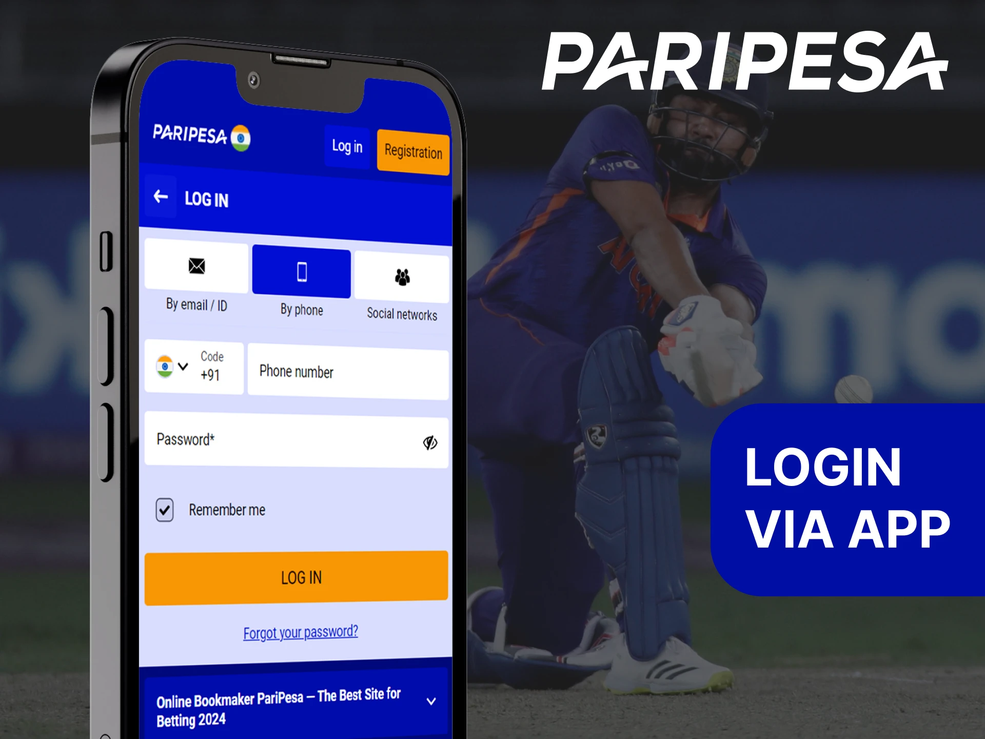To place sports bets with Paripesa, you can use their mobile app, just log in.