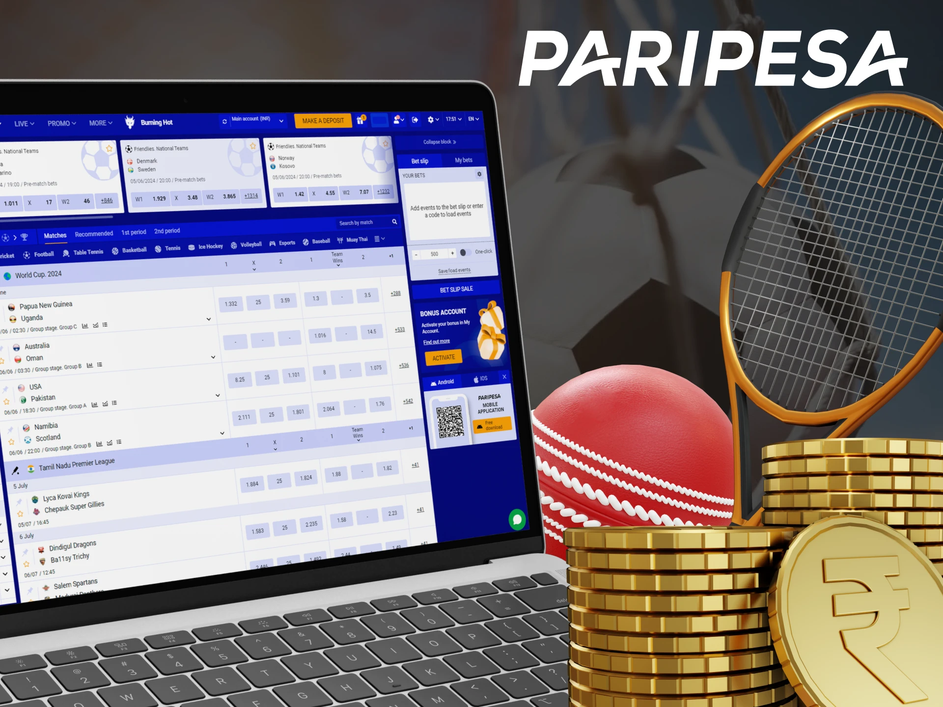 To bet on sports at Paripesa, you need to register.