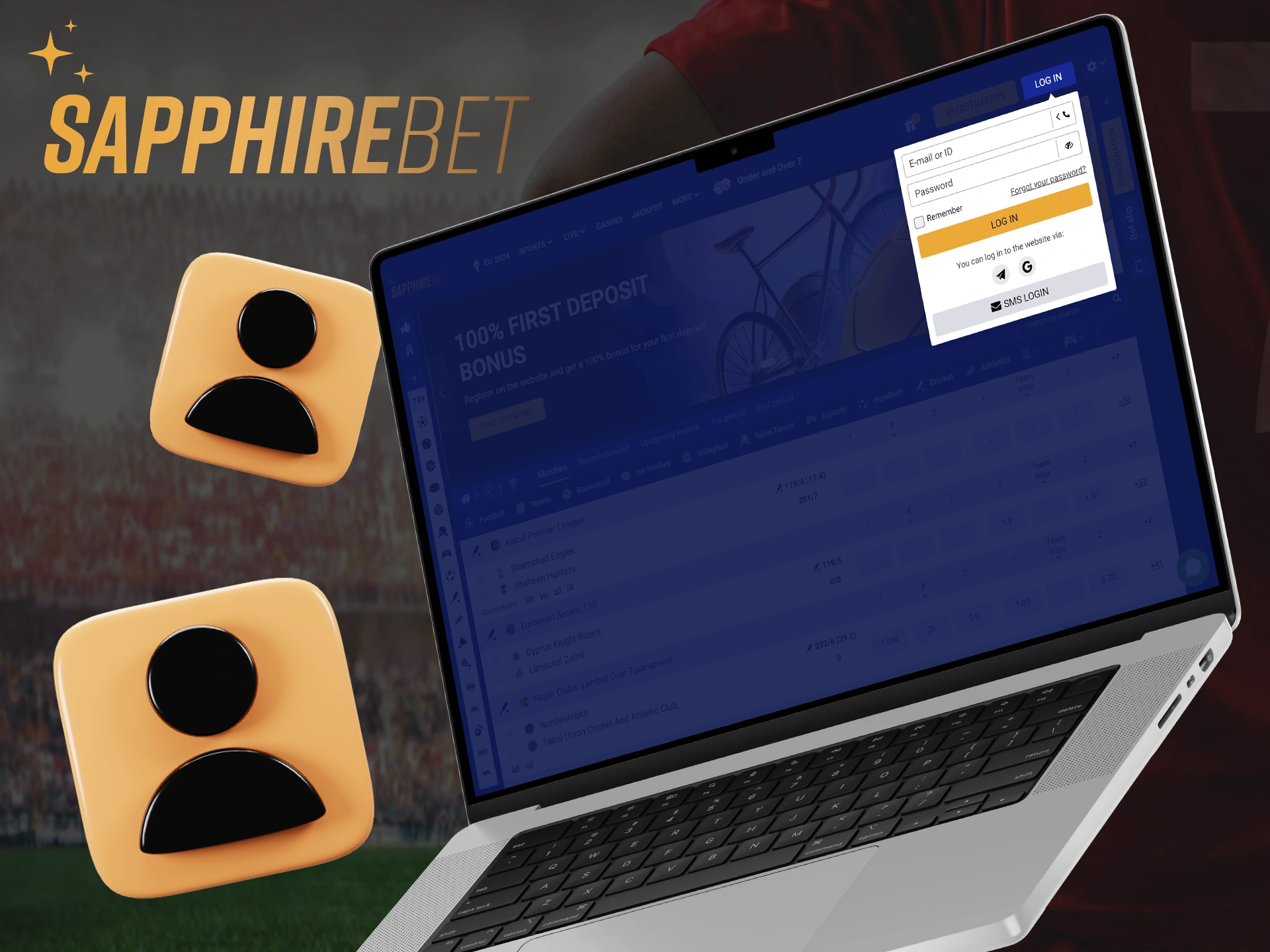 To bet on football, log in to your SapphireBet profile.