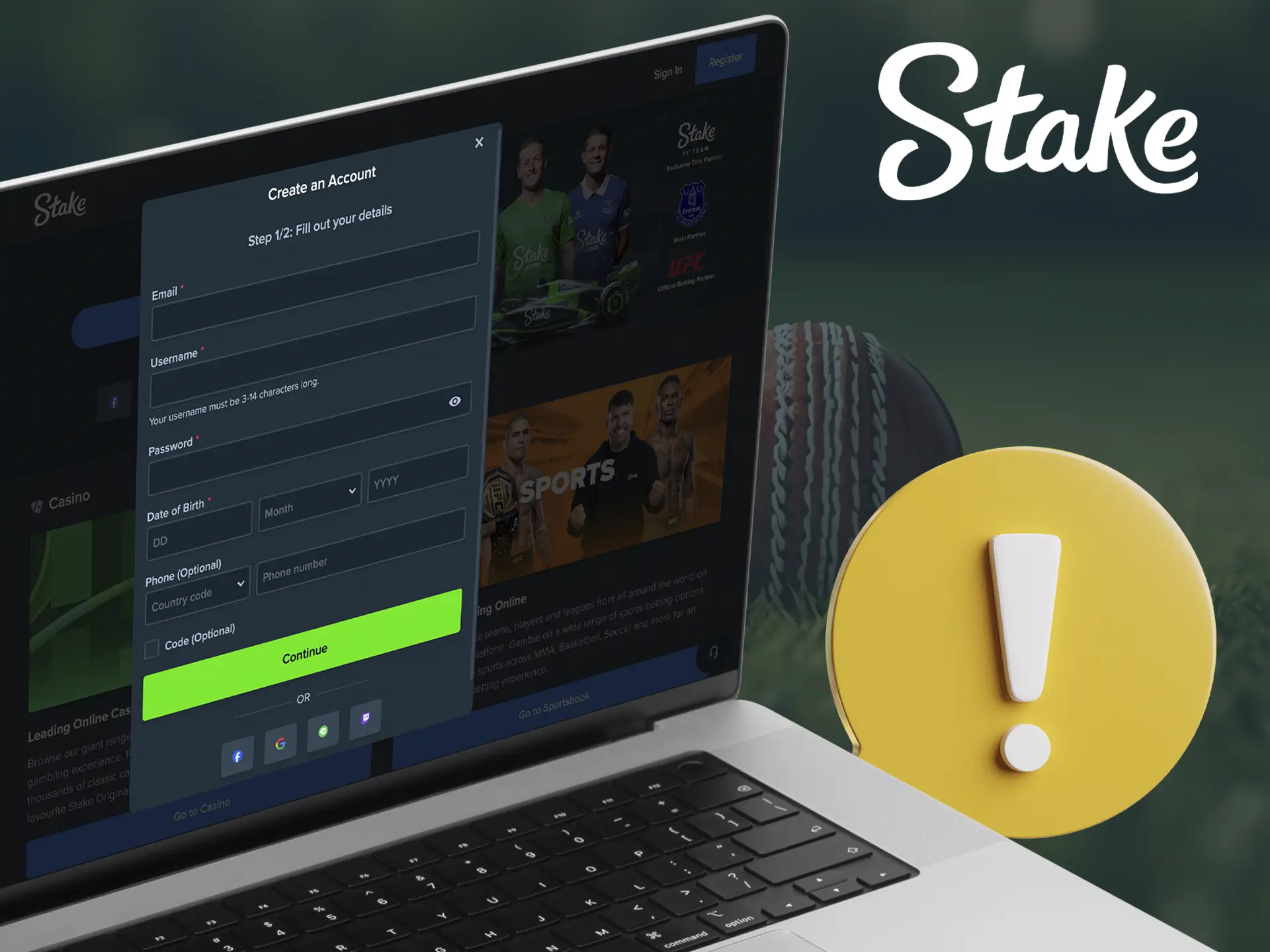 Explore detailed help for questions related to registering an account at Stake casino.