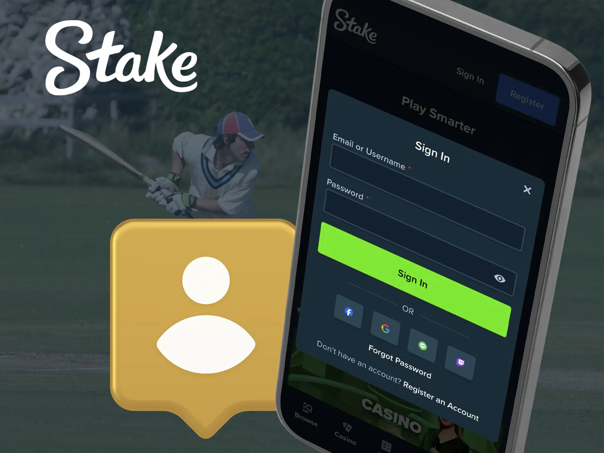 Use the Stake app for quick account login and instant withdrawals.