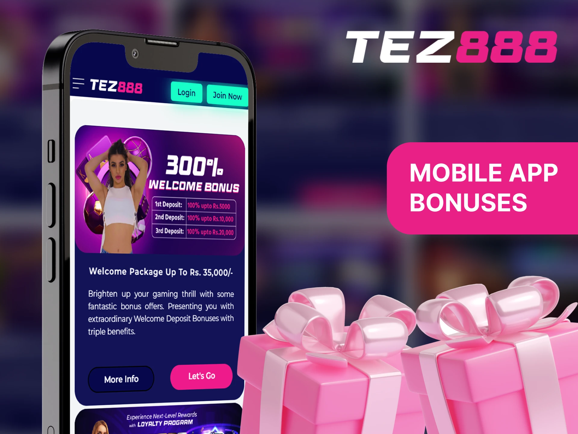 The Tez888 mobile app has many bonuses that you can use.