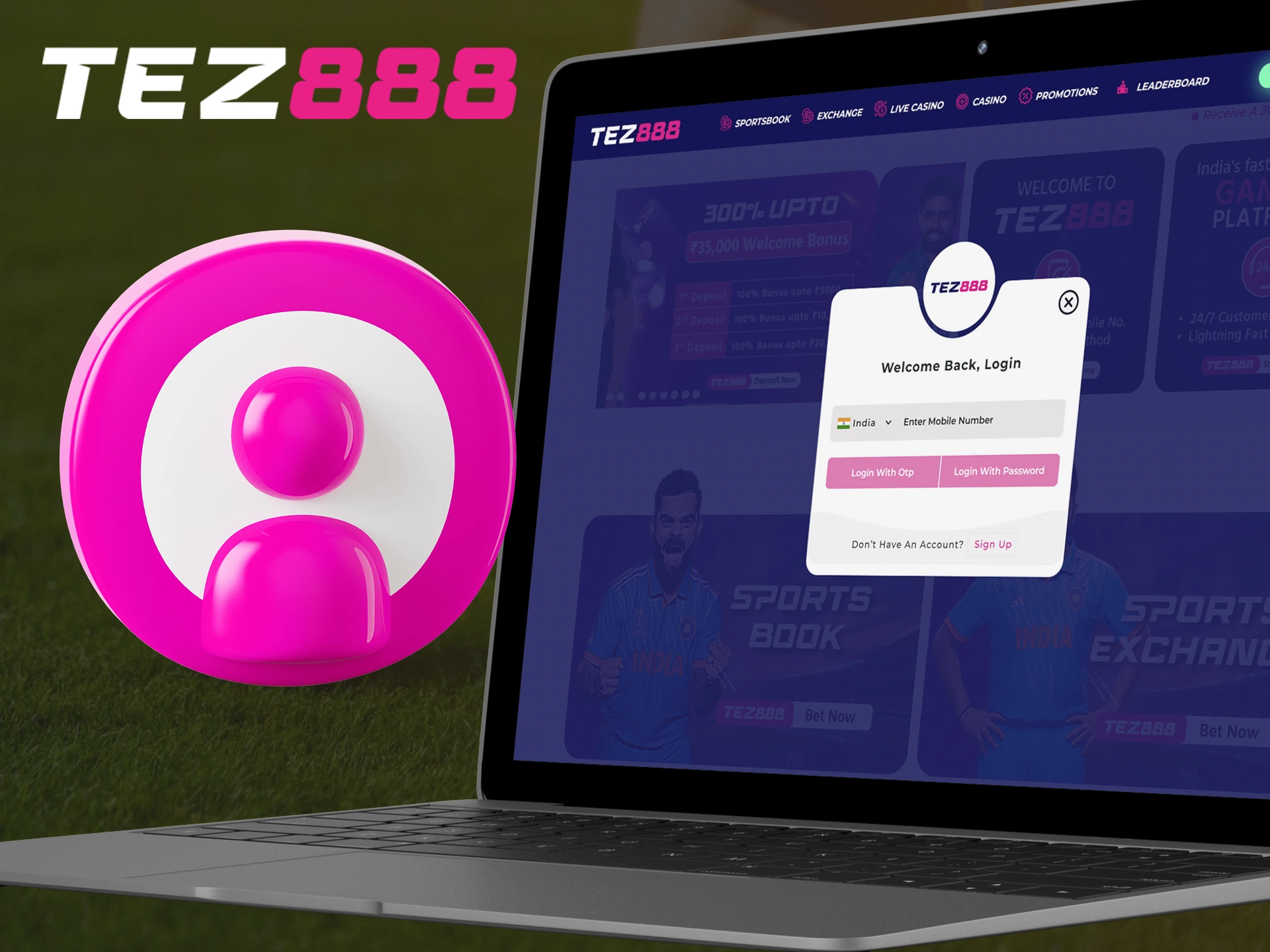Log in to your profile on the Tez888 website.