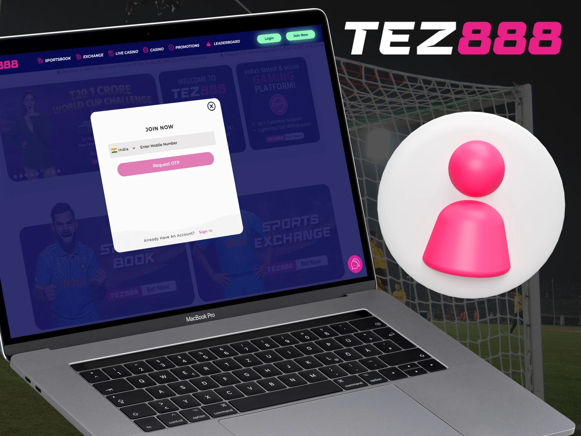 Signing up for Tez888 is simple and takes a couple of minutes.
