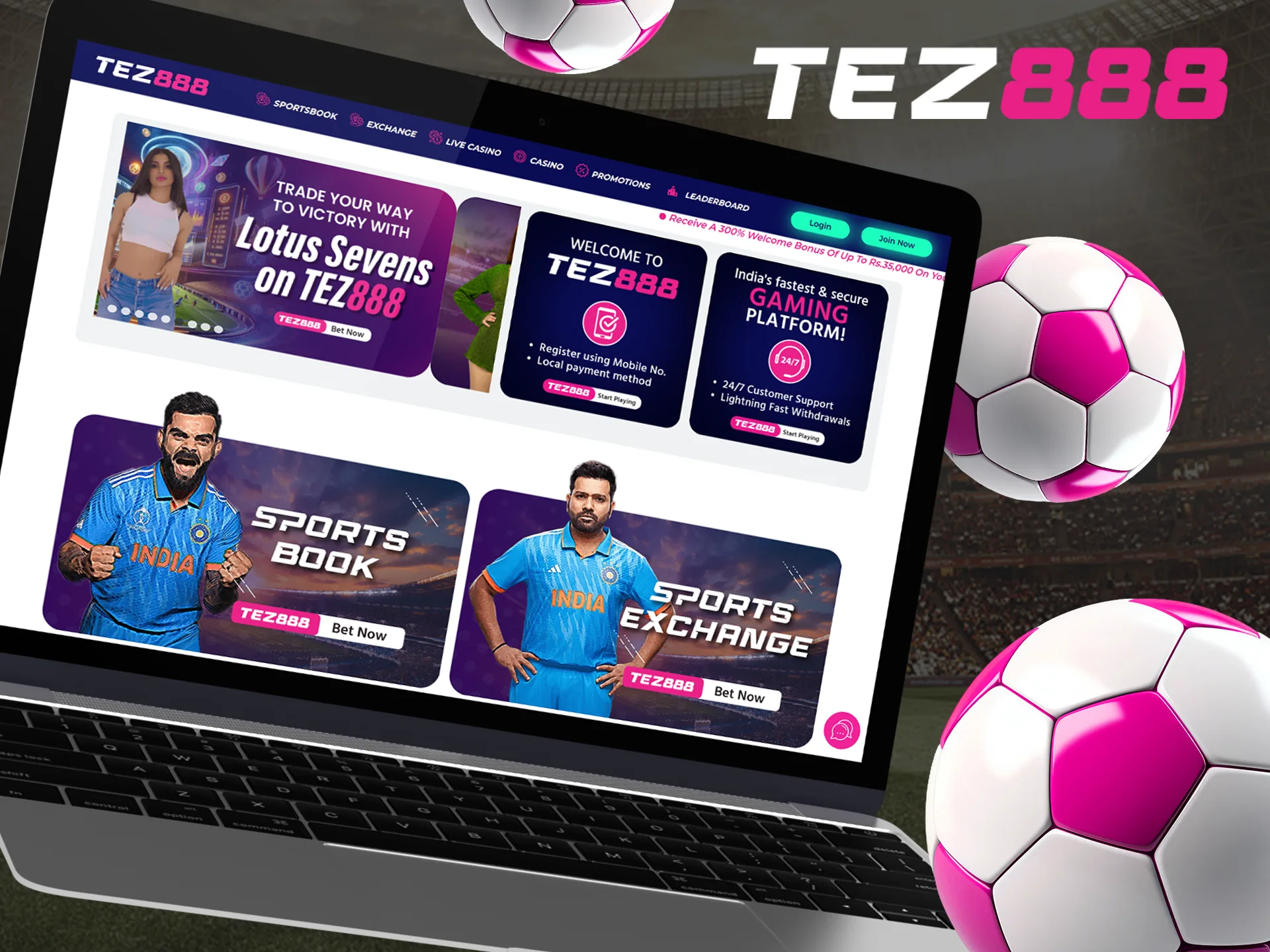 Watch live football matches, place your bets and have fun with Tez888.