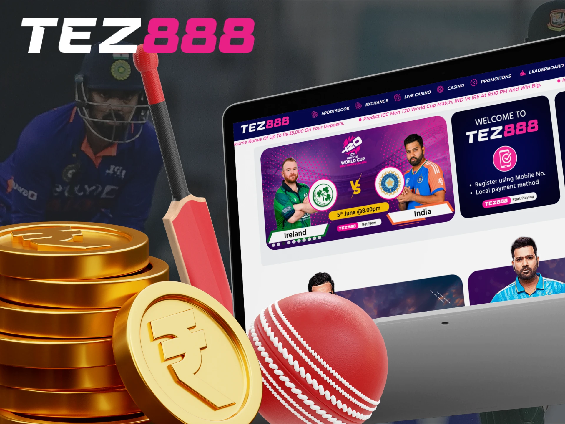 After registering with Tez888, you can start exploring its large sports section.