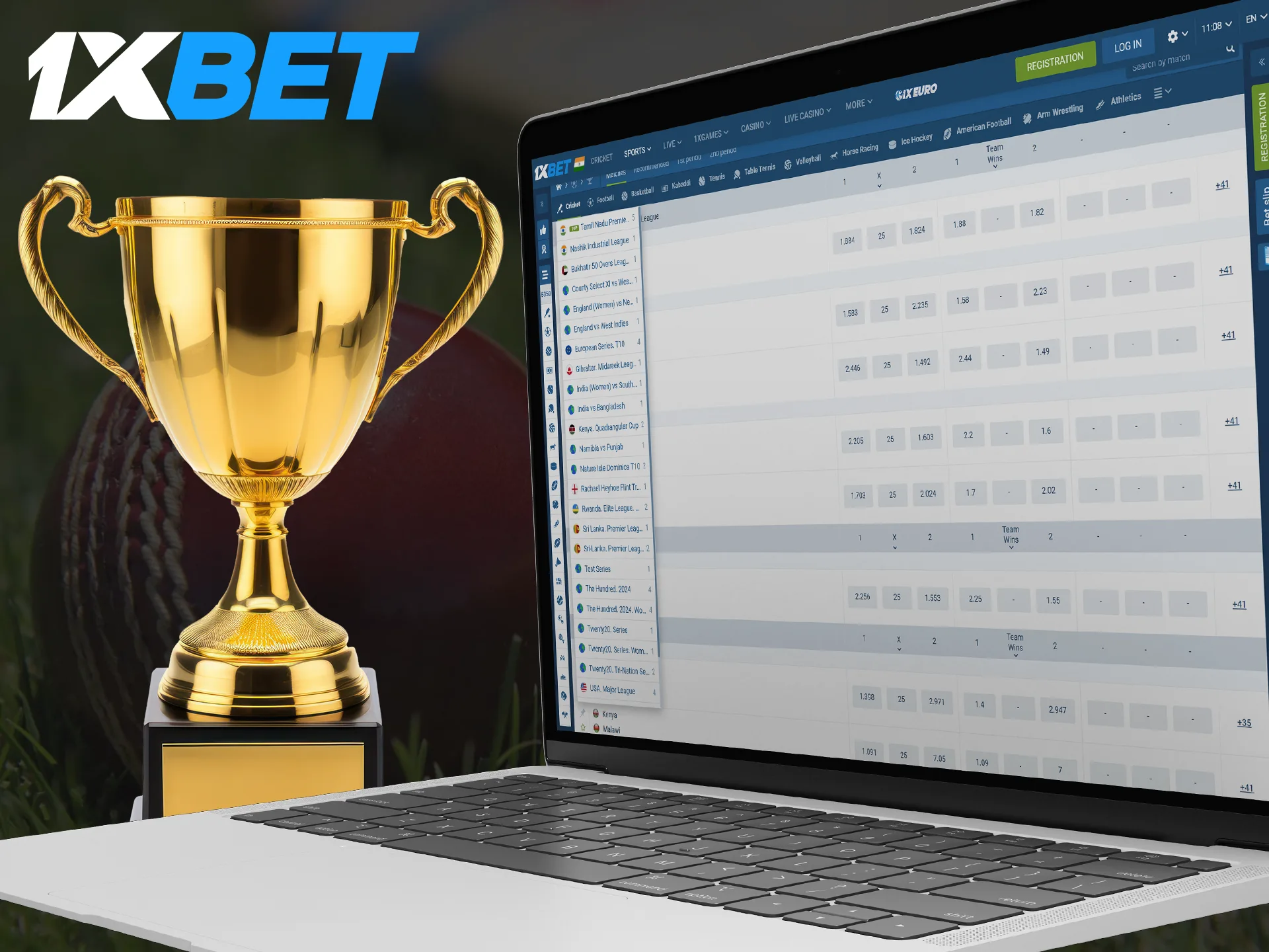 At 1xBet you can bet on various types of cricket tournaments.