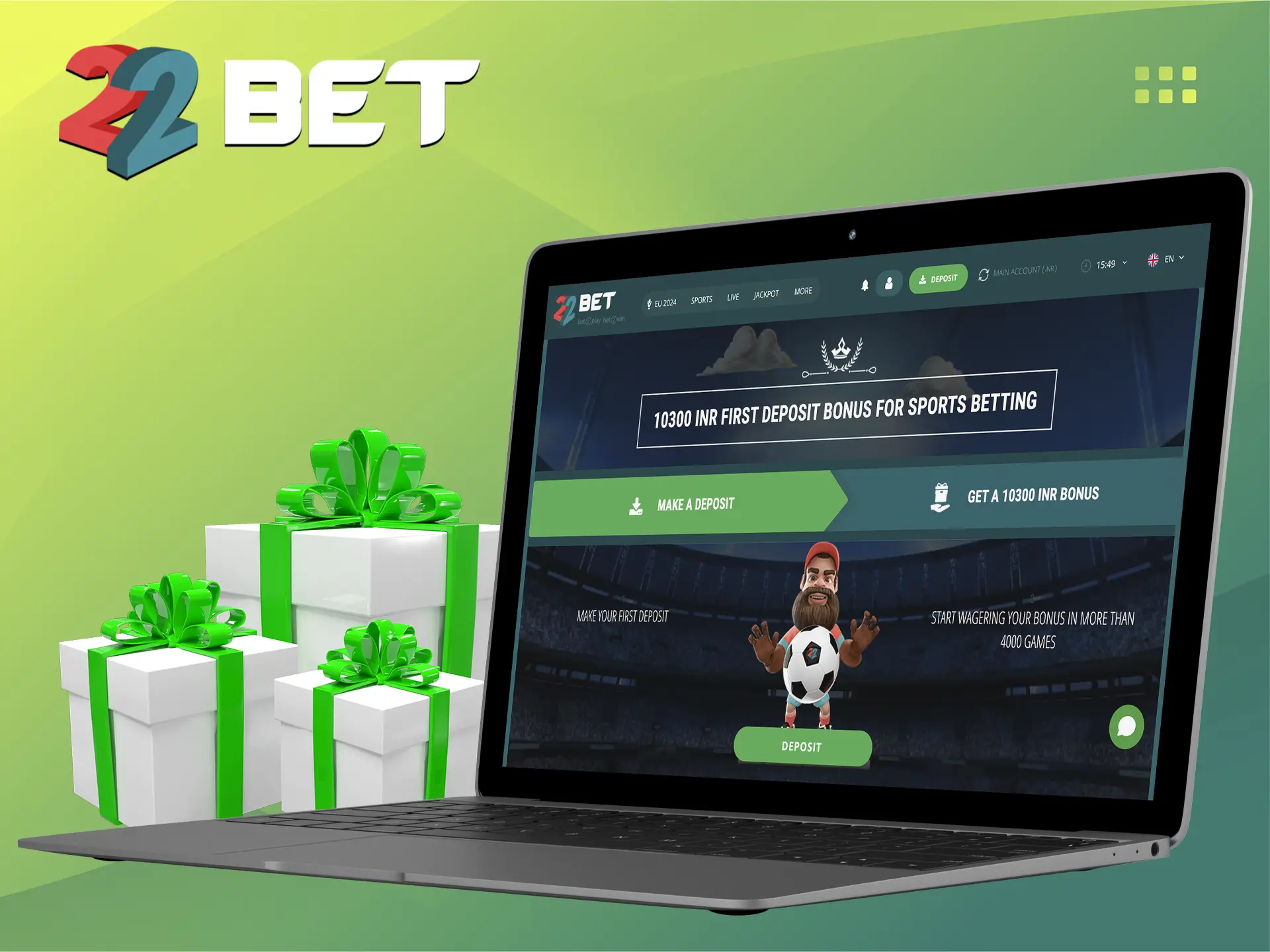 Every new user automatically receives a nice bonus from 22Bet when they make a deposit.