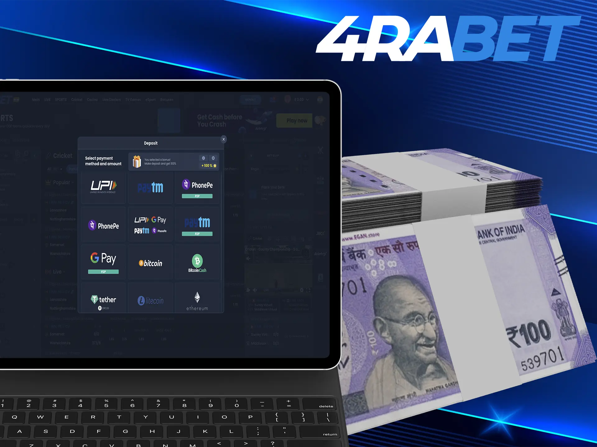 4rabet offers its users the most famous and popular deposit methods.