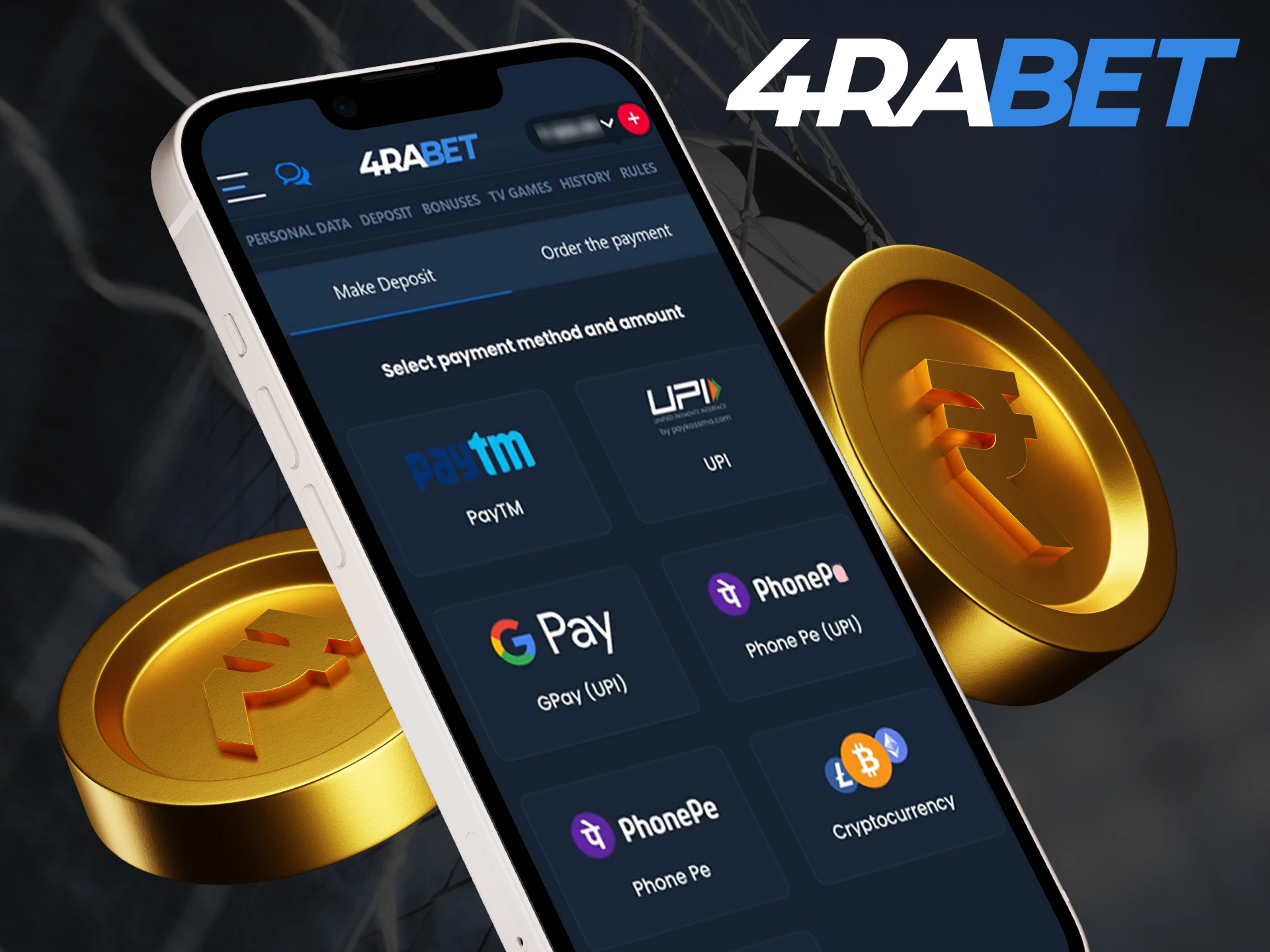 You can make transactions at any time with the 4RaBet mobile app.