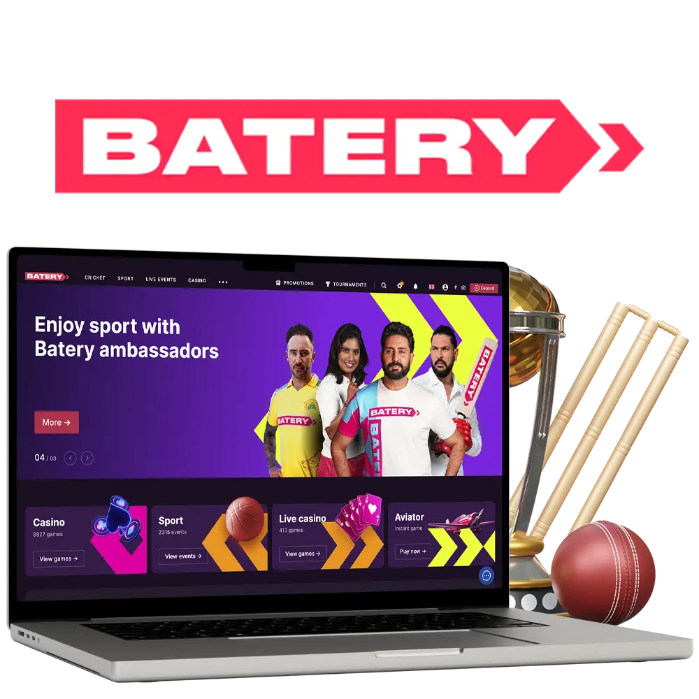 Find out the features of cricket betting at Batery bookmaker.