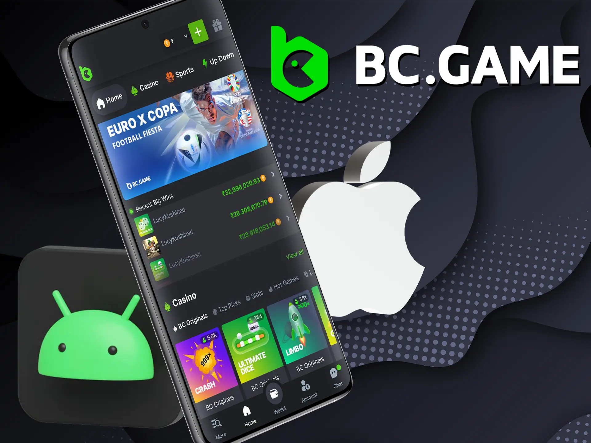 BC Game's innovative app gives you the ability to bet from anywhere in the world.