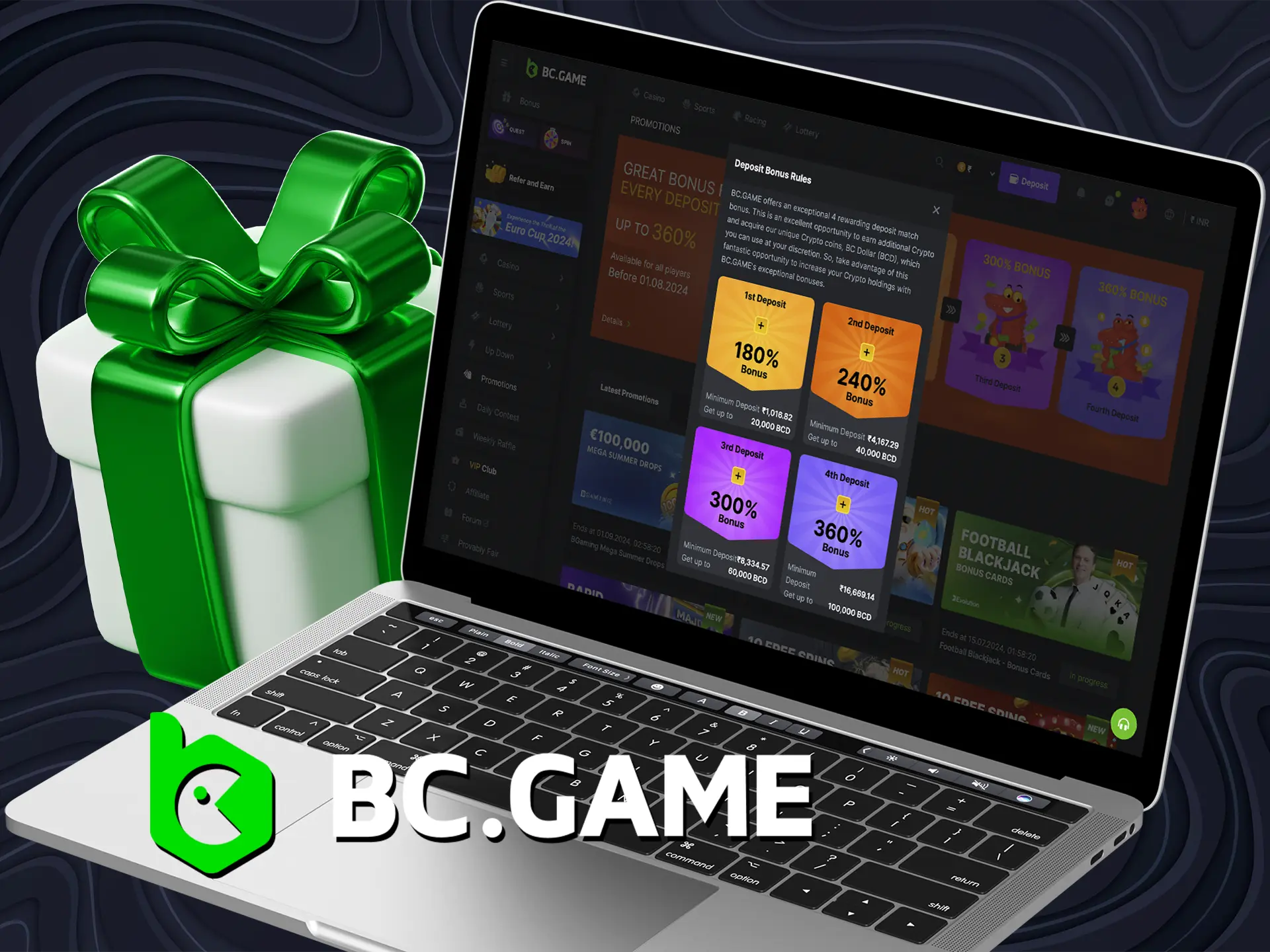 Take advantage of BC Game's bonus programme to help you win even more money.