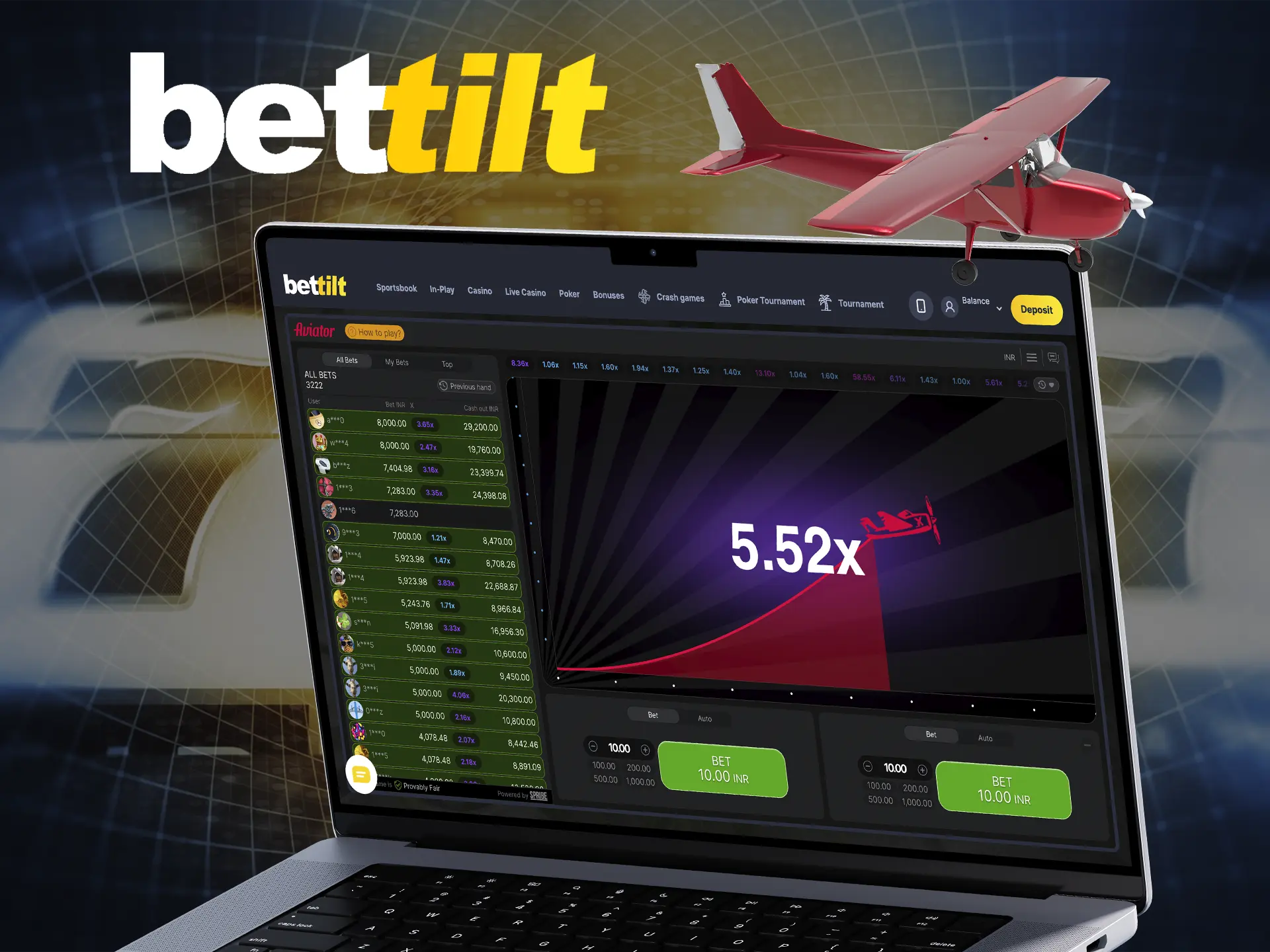 Predict your winnings in the Aviator game from Bettilt Casino.