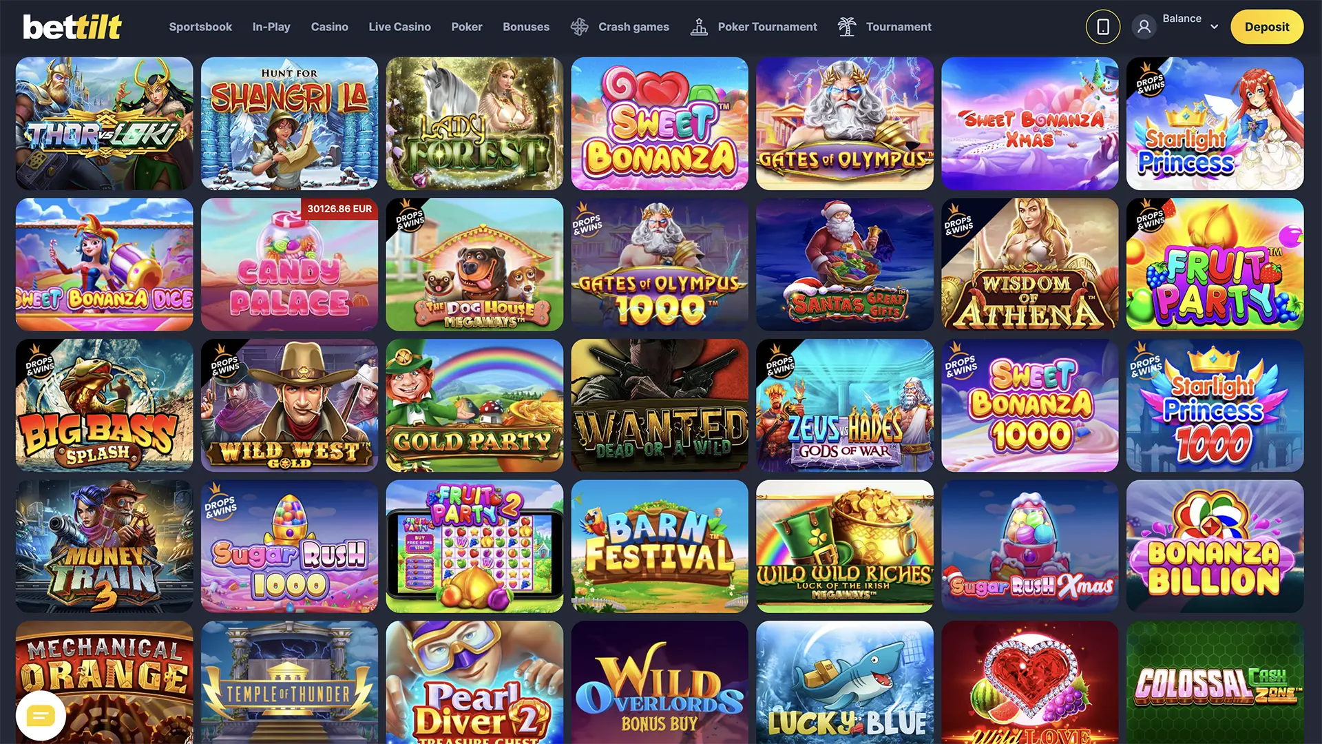 Slots and live casino from Bettilt.