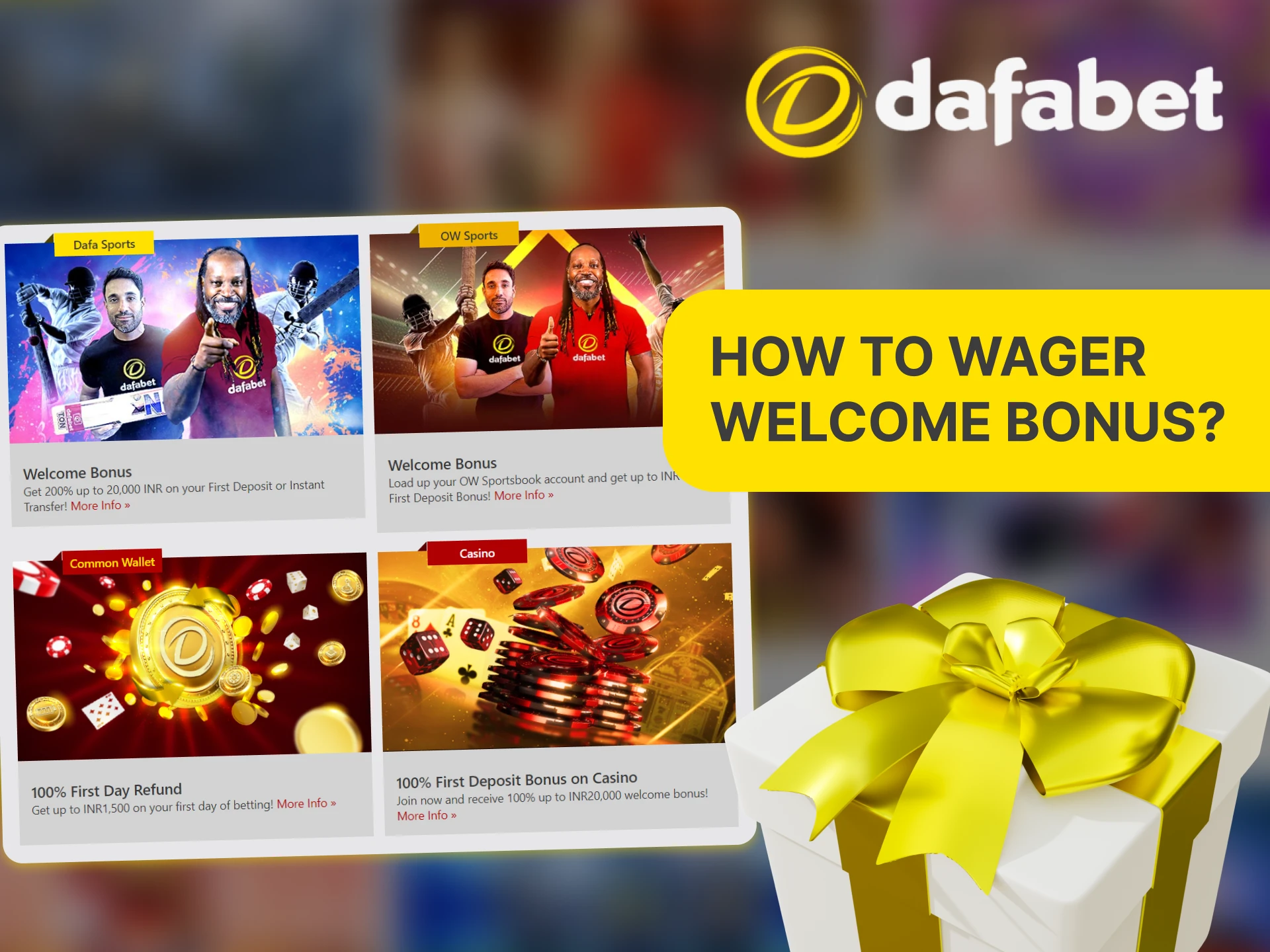 Welcome bonuses at Dafabet have special wagering requirements.