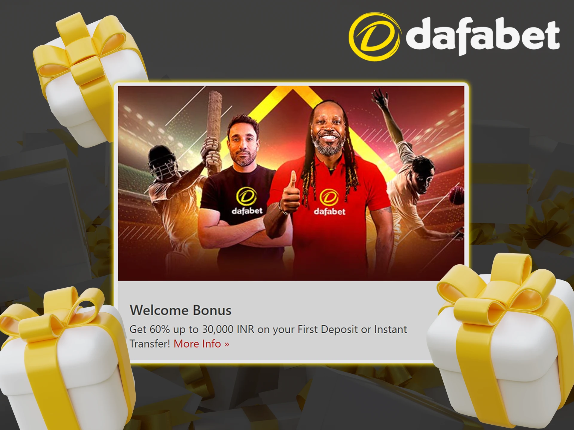 Make your first deposit and claim a great welcome bonus from Dafabet.