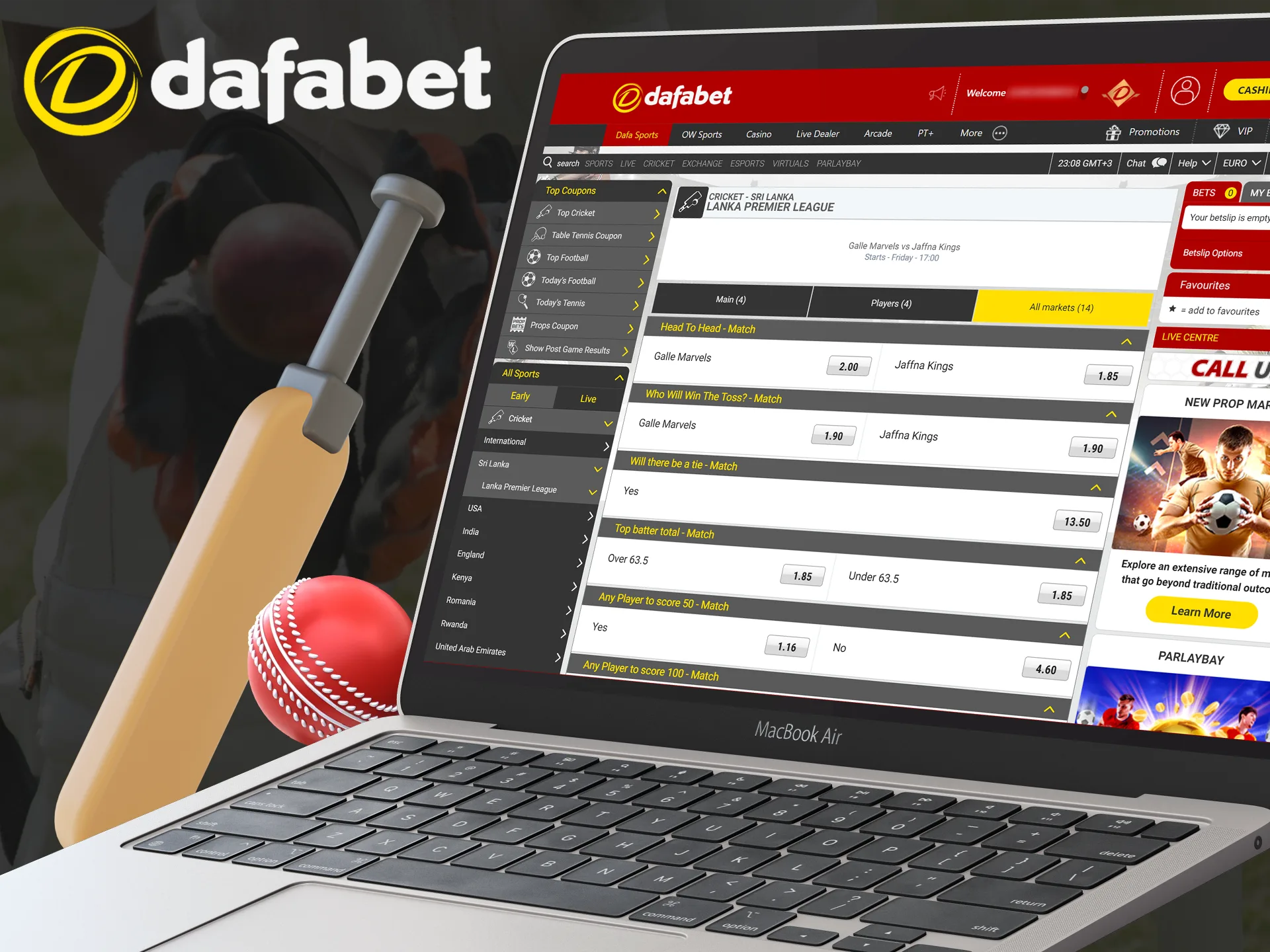 Dafabet offers great cricket betting odds.